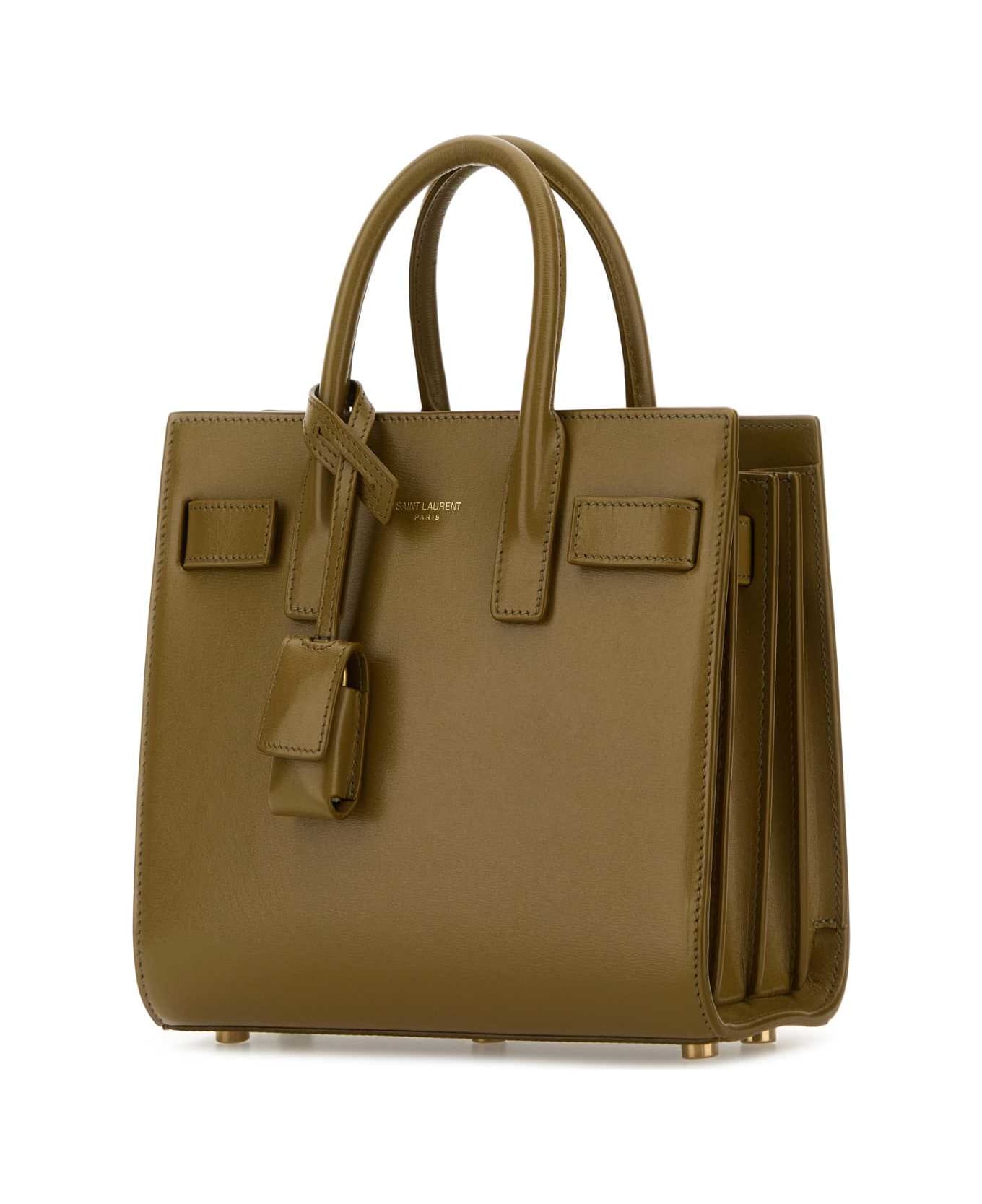 Khaki Leather Nano Sac De Jour Handbag - Thumbnail 1