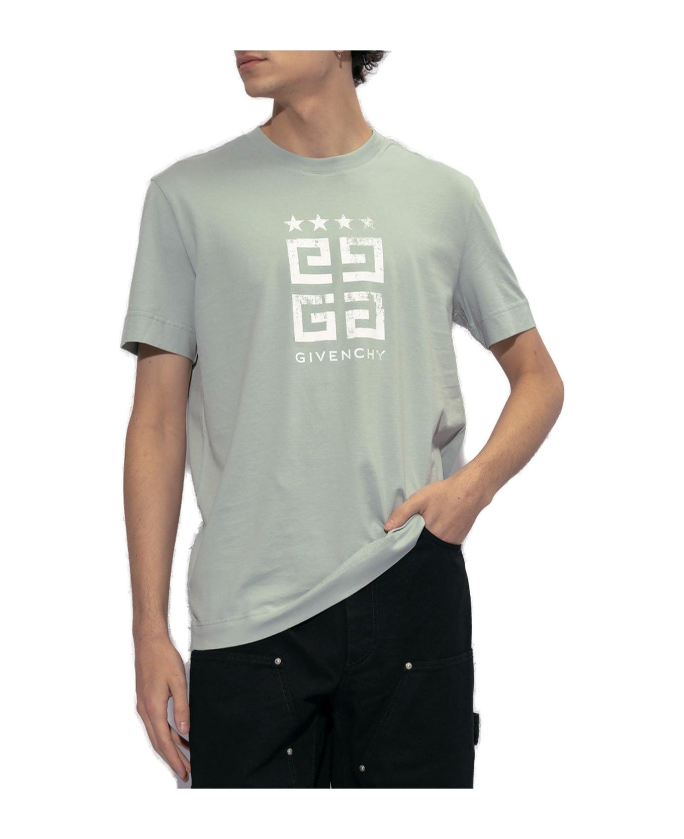 Givenchy 4g Logo Printed Crewneck T-shirt - BLU