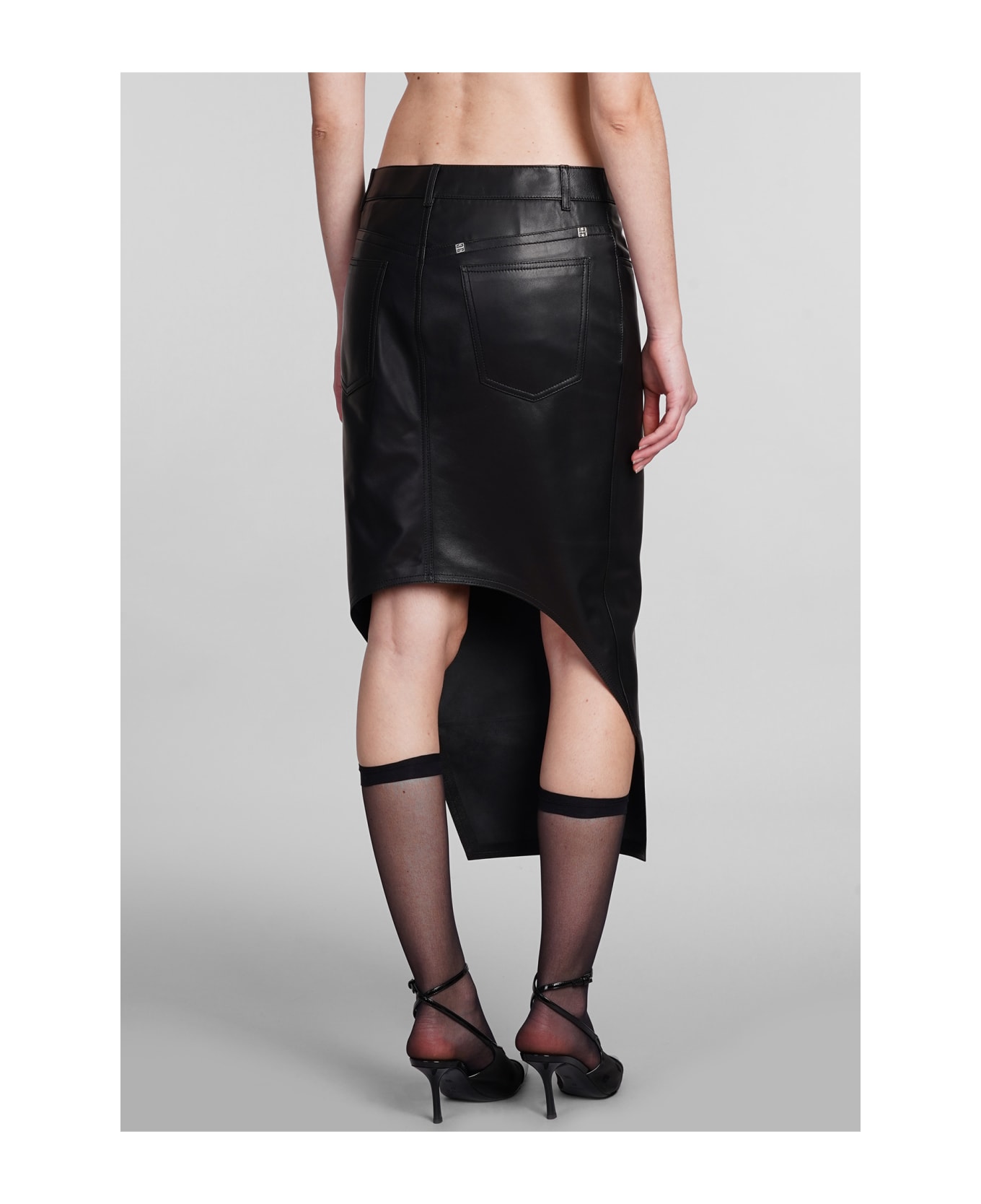 Givenchy Skirt In Black Leather - black