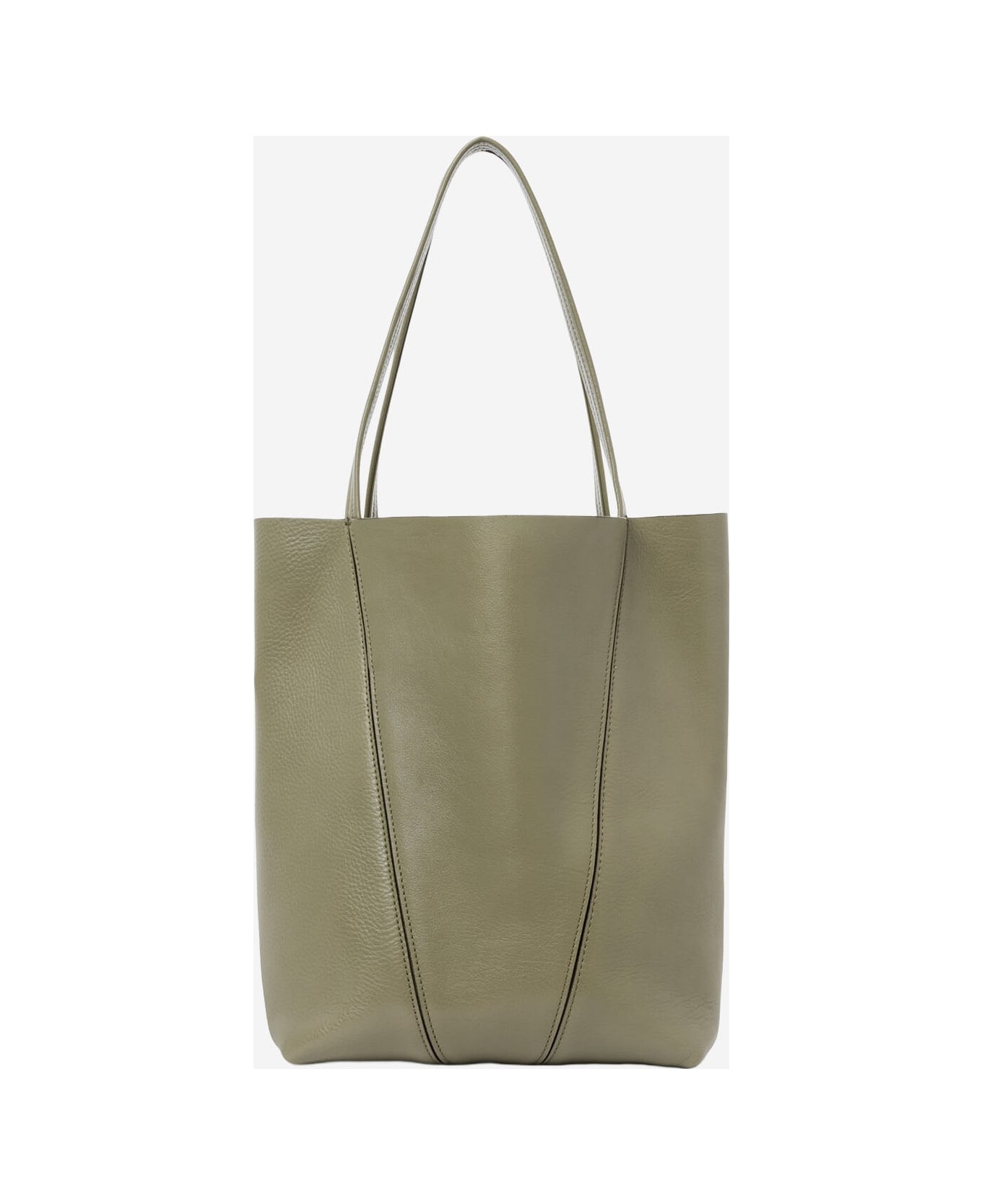 Chloé Spin Tote Bag In Maroon Leather - Green