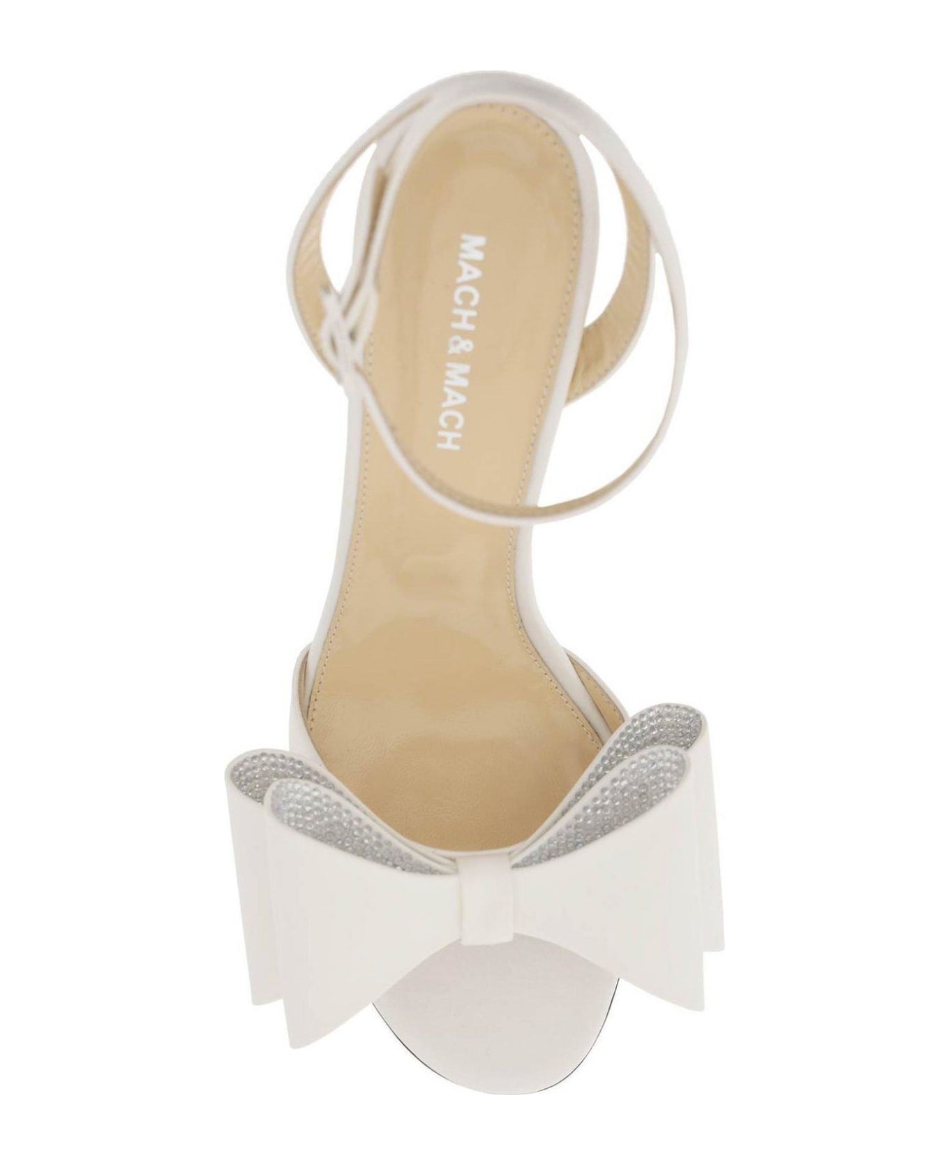 Mach & Mach Le Cadeau Double-bow Sandals - White