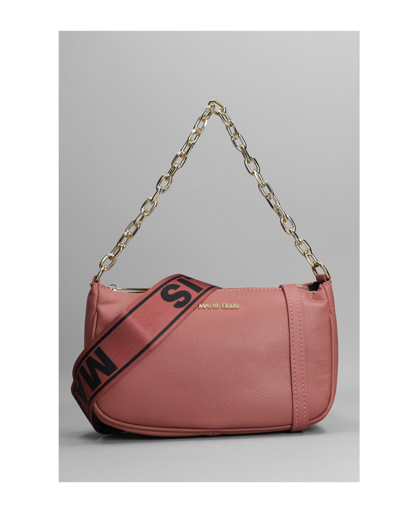 Marc Ellis Lolita Shoulder Bag In Rose-pink Leather - rose-pink