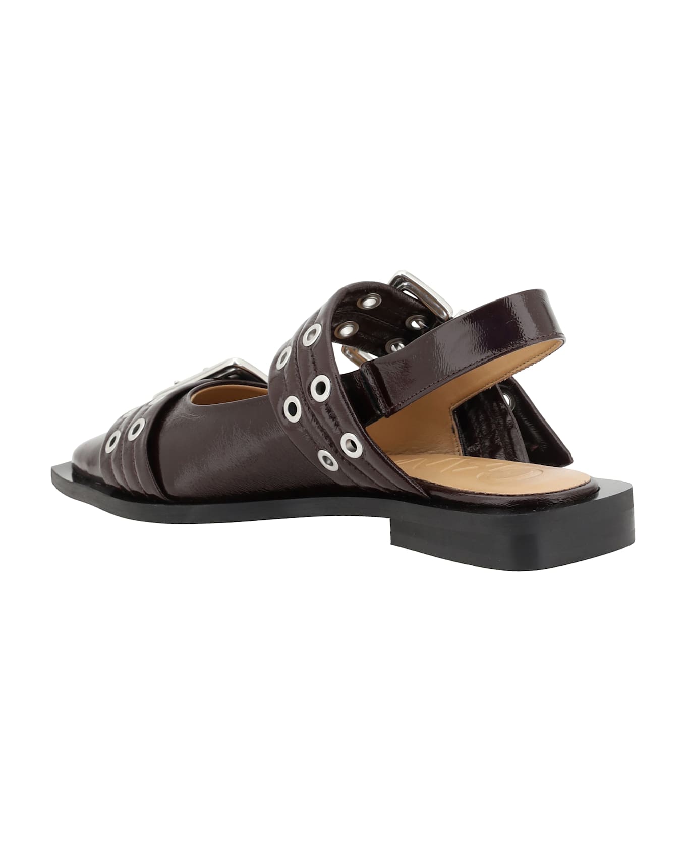 Ganni Buckle Ballerinas - Rosso フラットシューズ