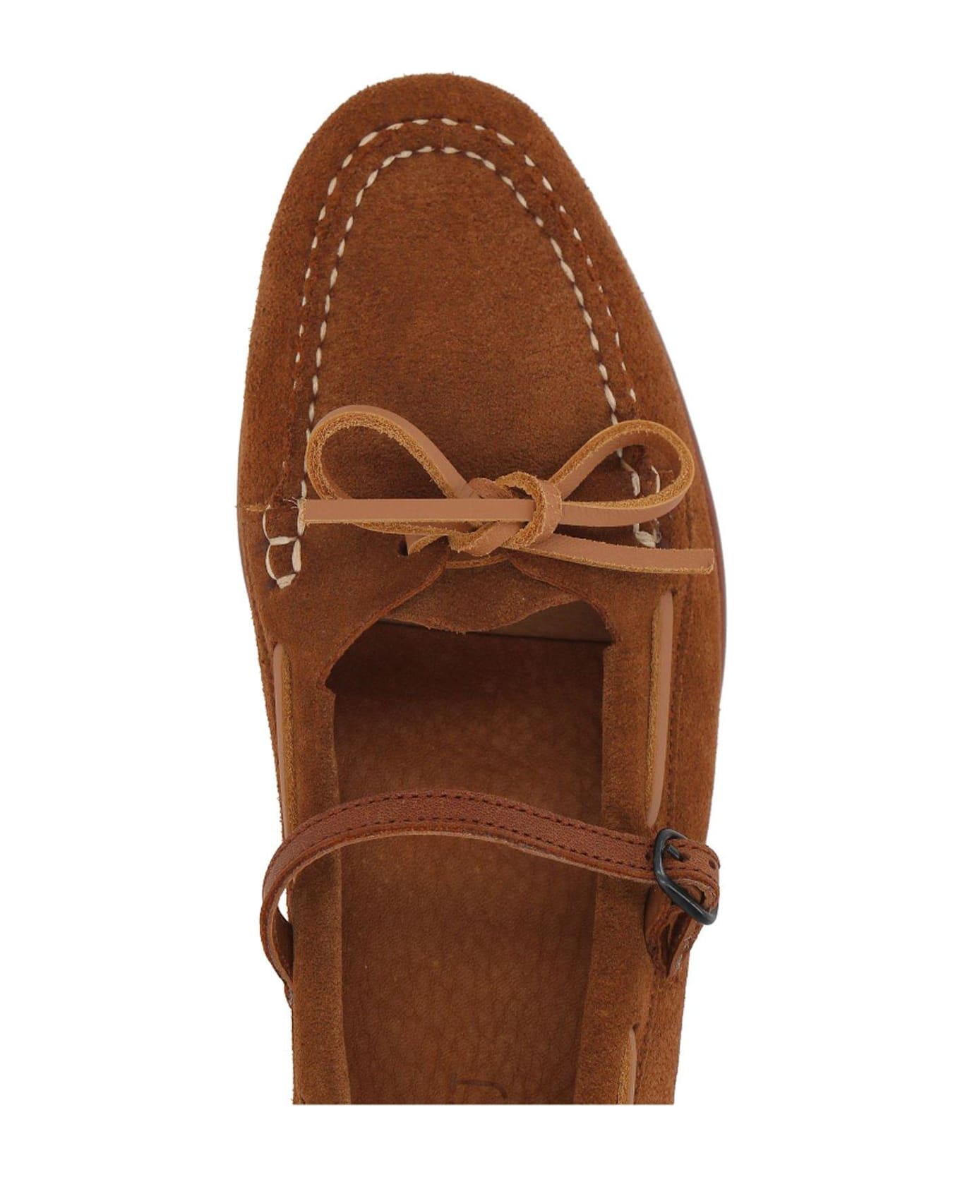 Hereu Lorea Bow Mary-jane Loafers - Tabac