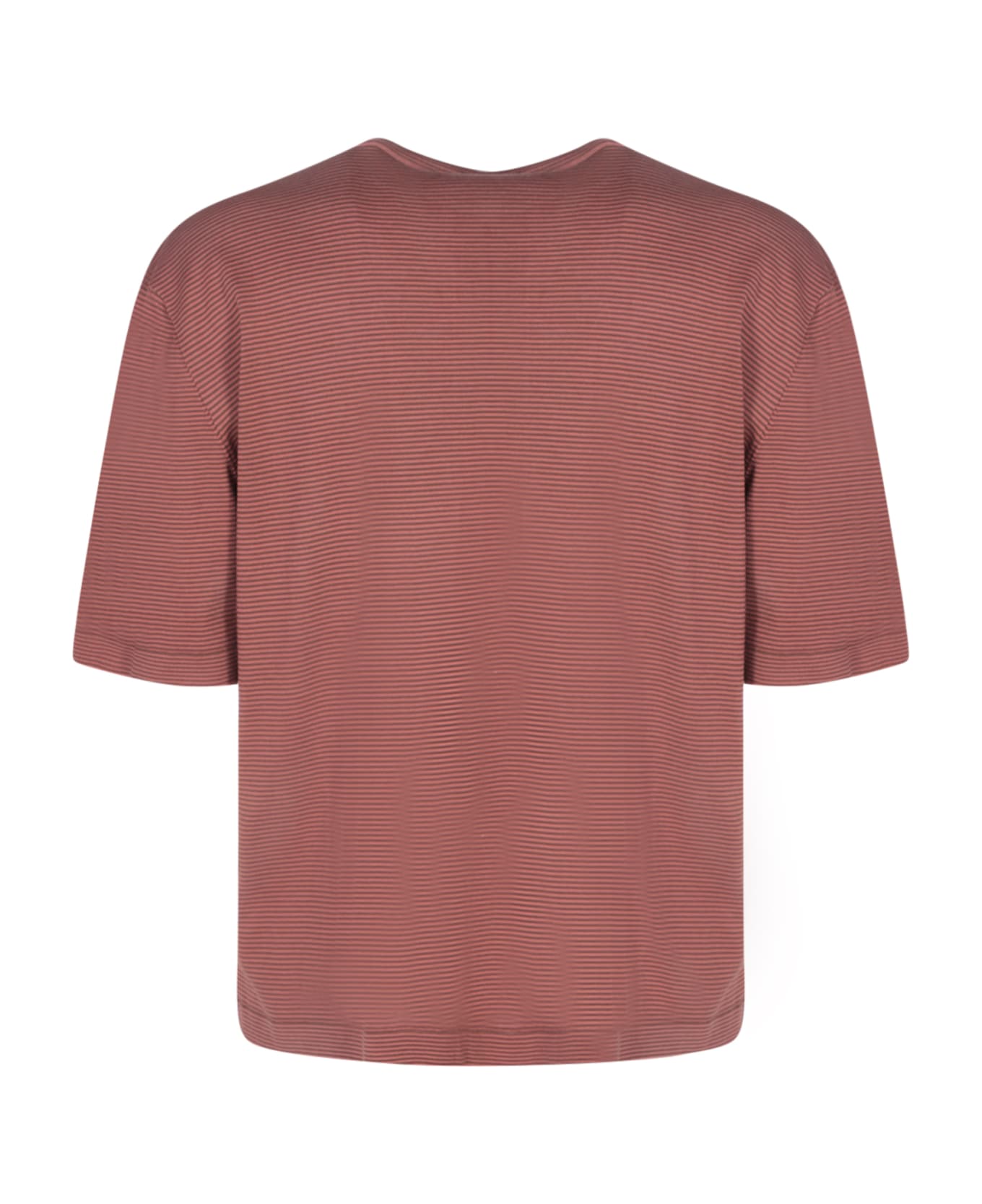 Lardini Jersey Striped Red/brown T-shirt - Brown