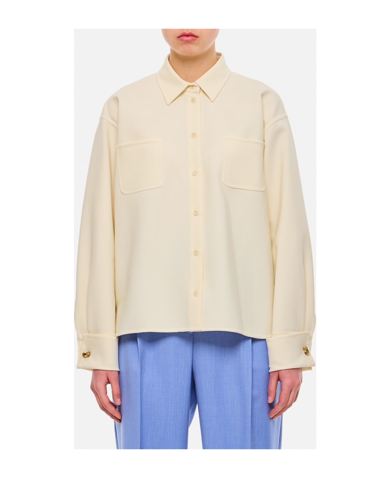 Max Mara Tirolo Jersey Overshirt - White シャツ