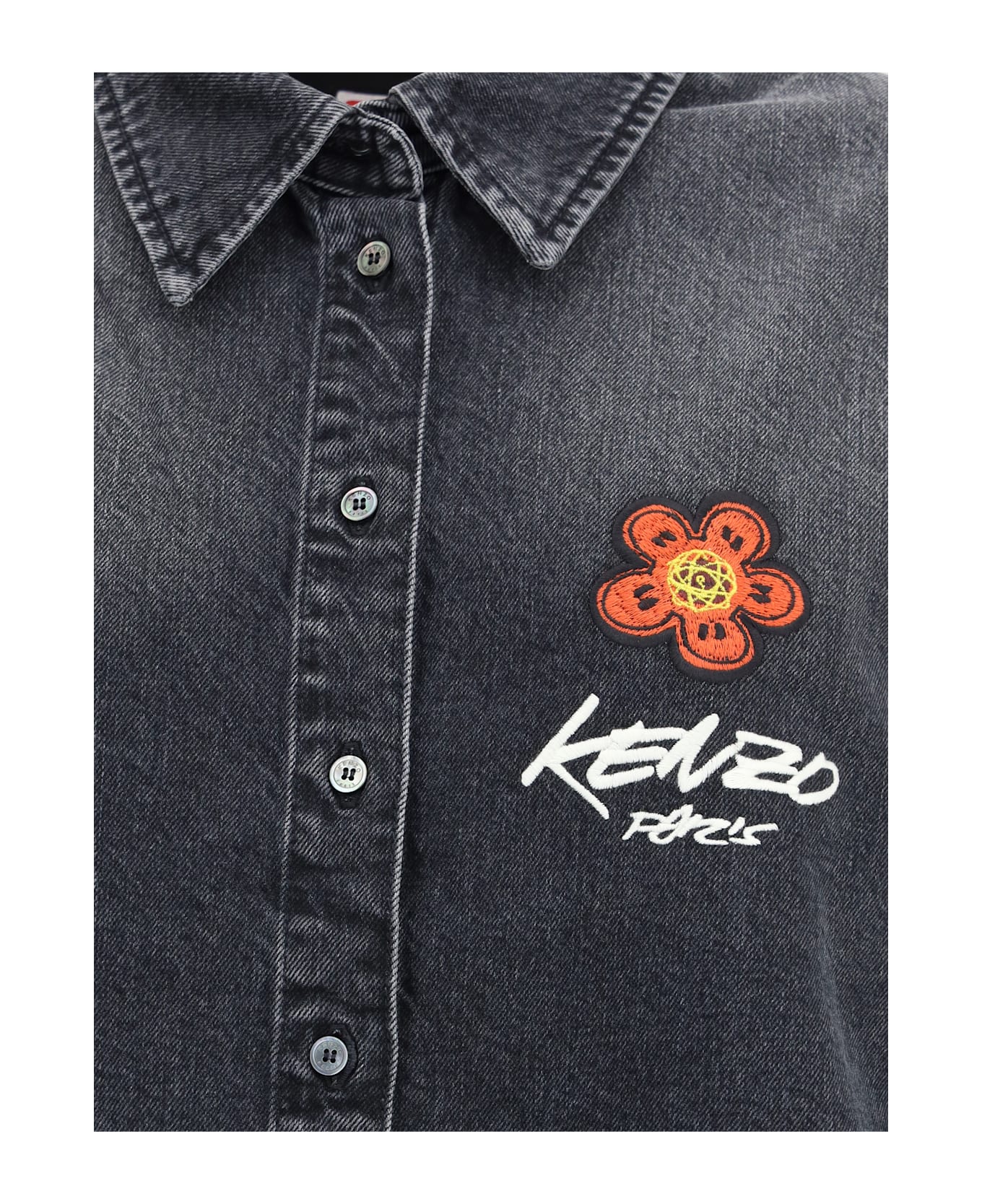 Kenzo X Futura Workwear Embroidered Japanese Denim Shirt