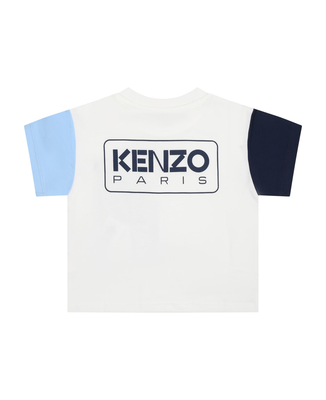 Kenzo Kids Ivory T-shirt For Baby Boy With Logo - White