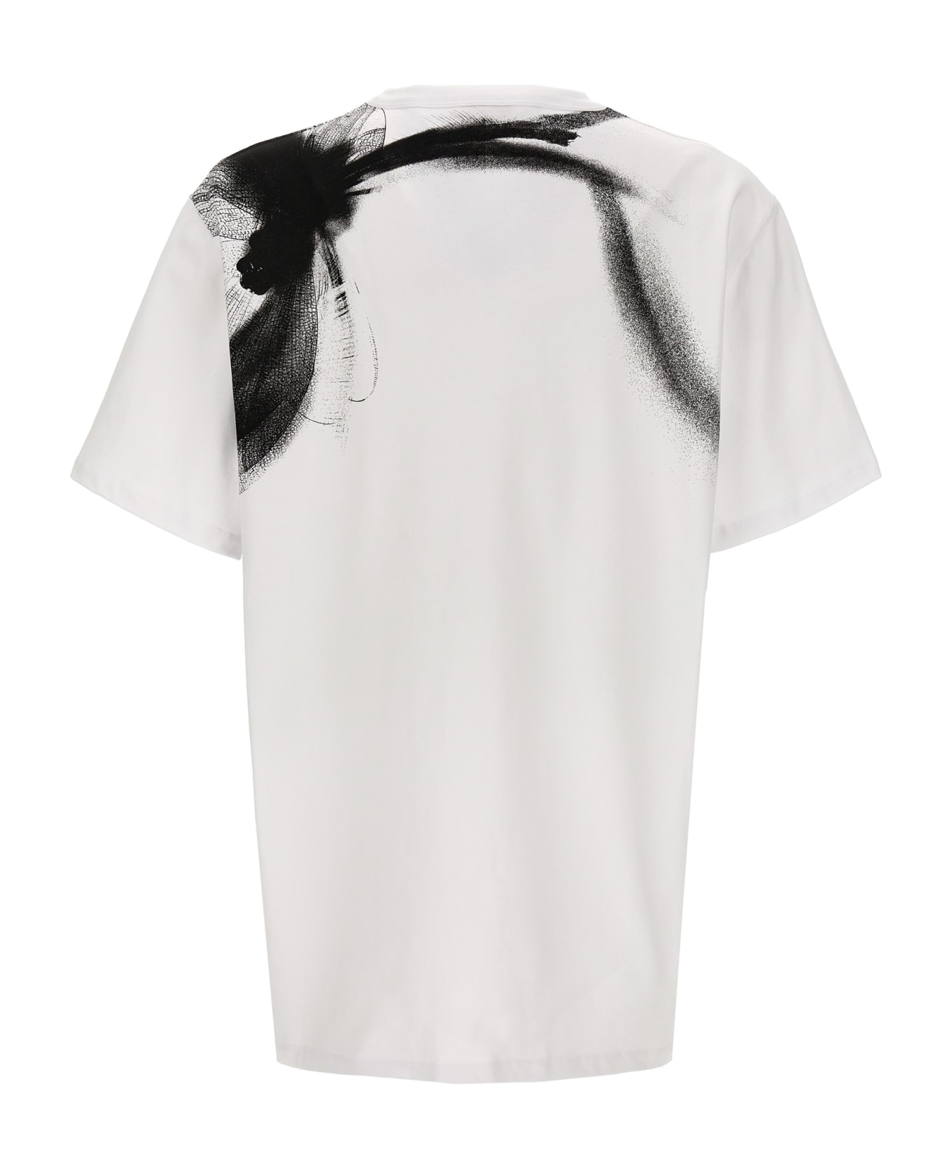Alexander McQueen Contrast Print T-shirt - White/Black シャツ