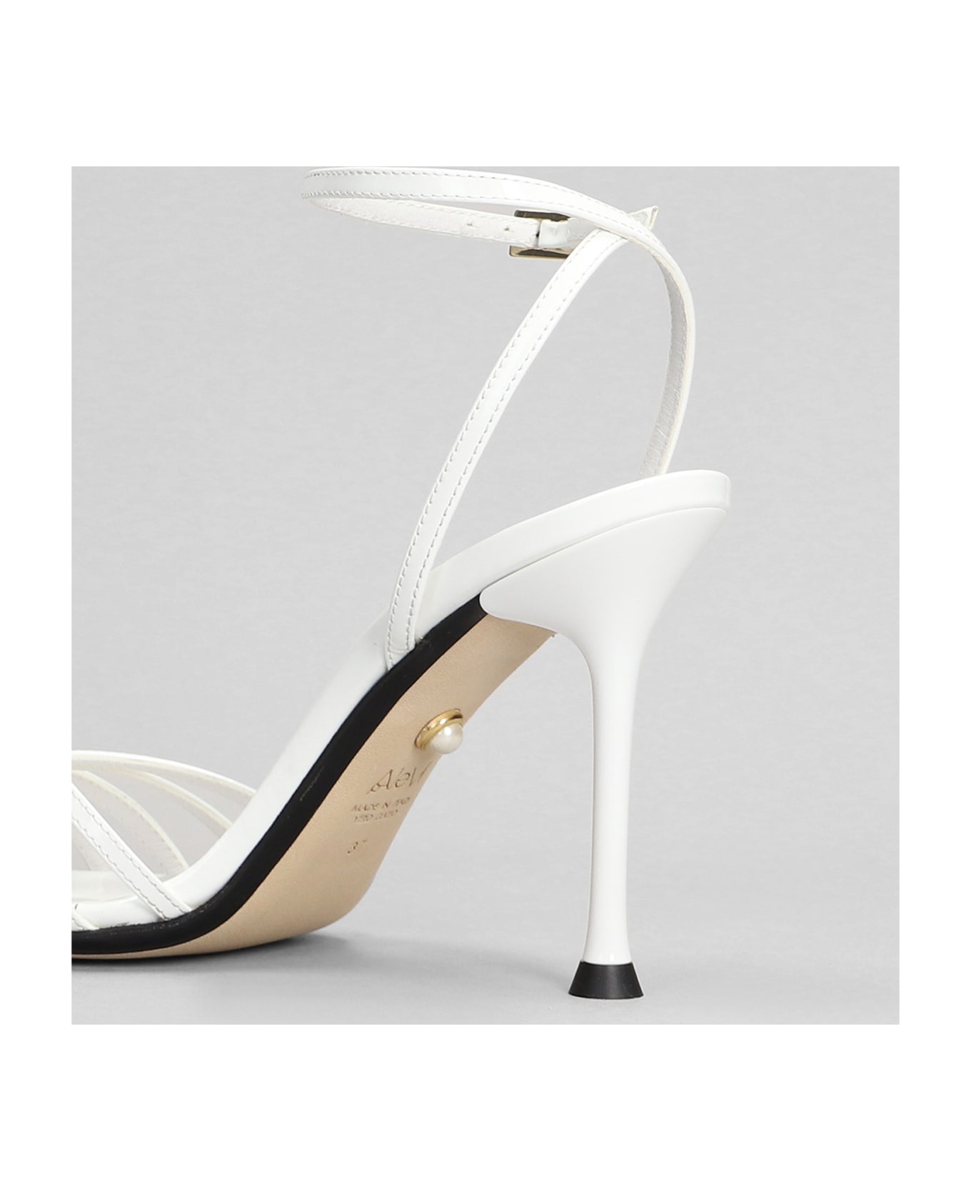 Alevì Ally 095 Sandals In White Patent Leather - white