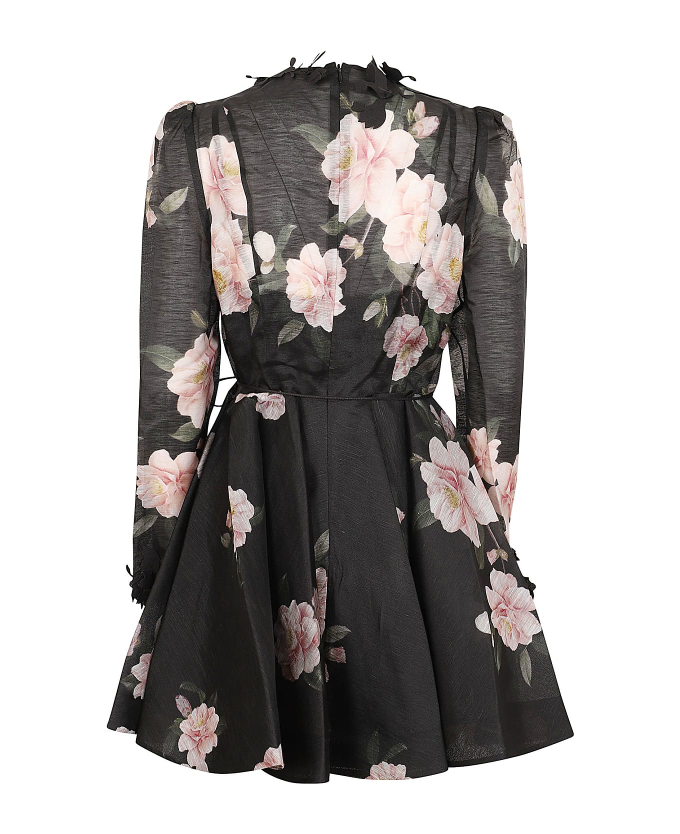 Zimmermann Natura Liftoff Mini Dress - Blkcam Black Camellia