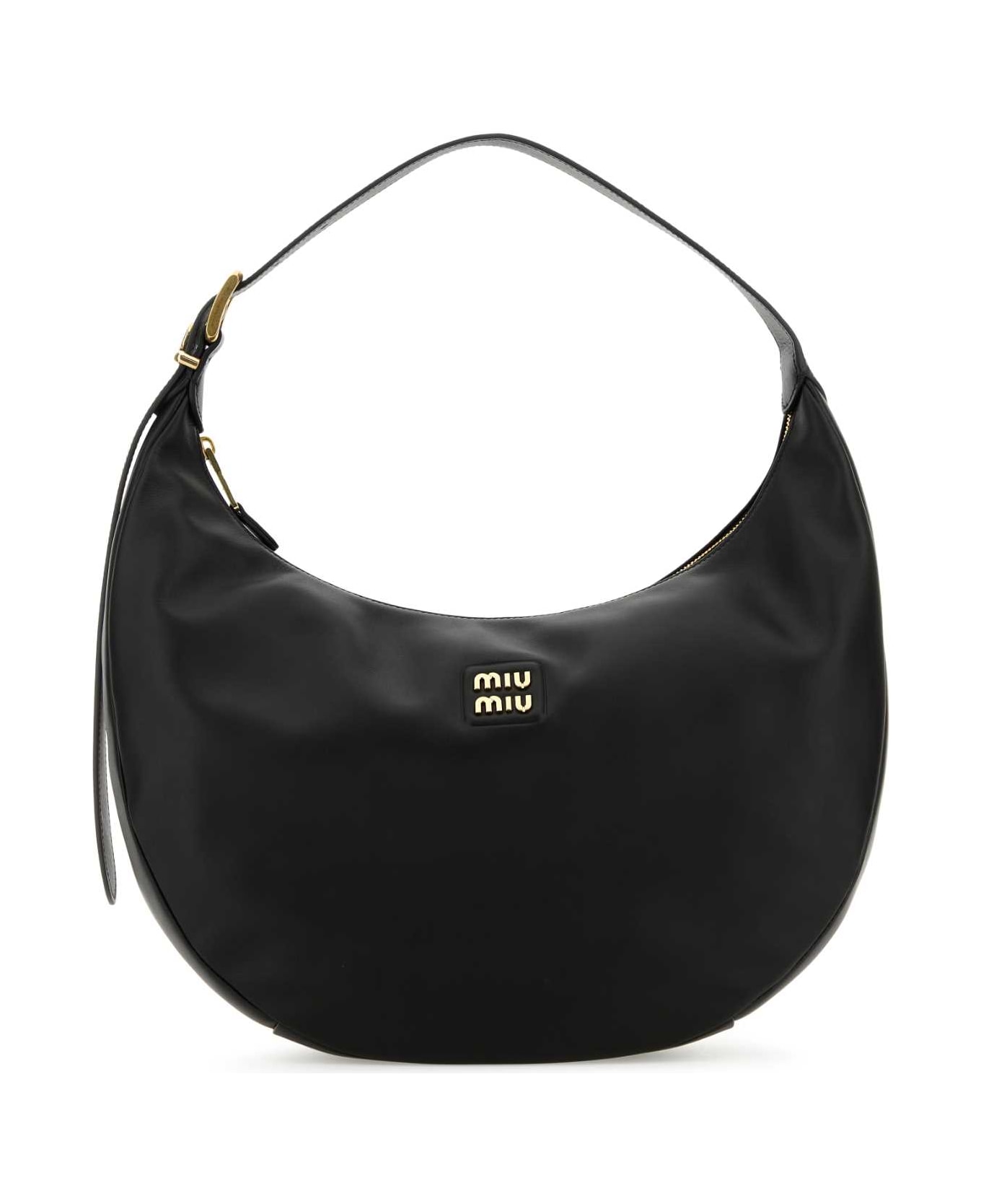 Miu Miu Black Leather Shoulder Bag - NERO