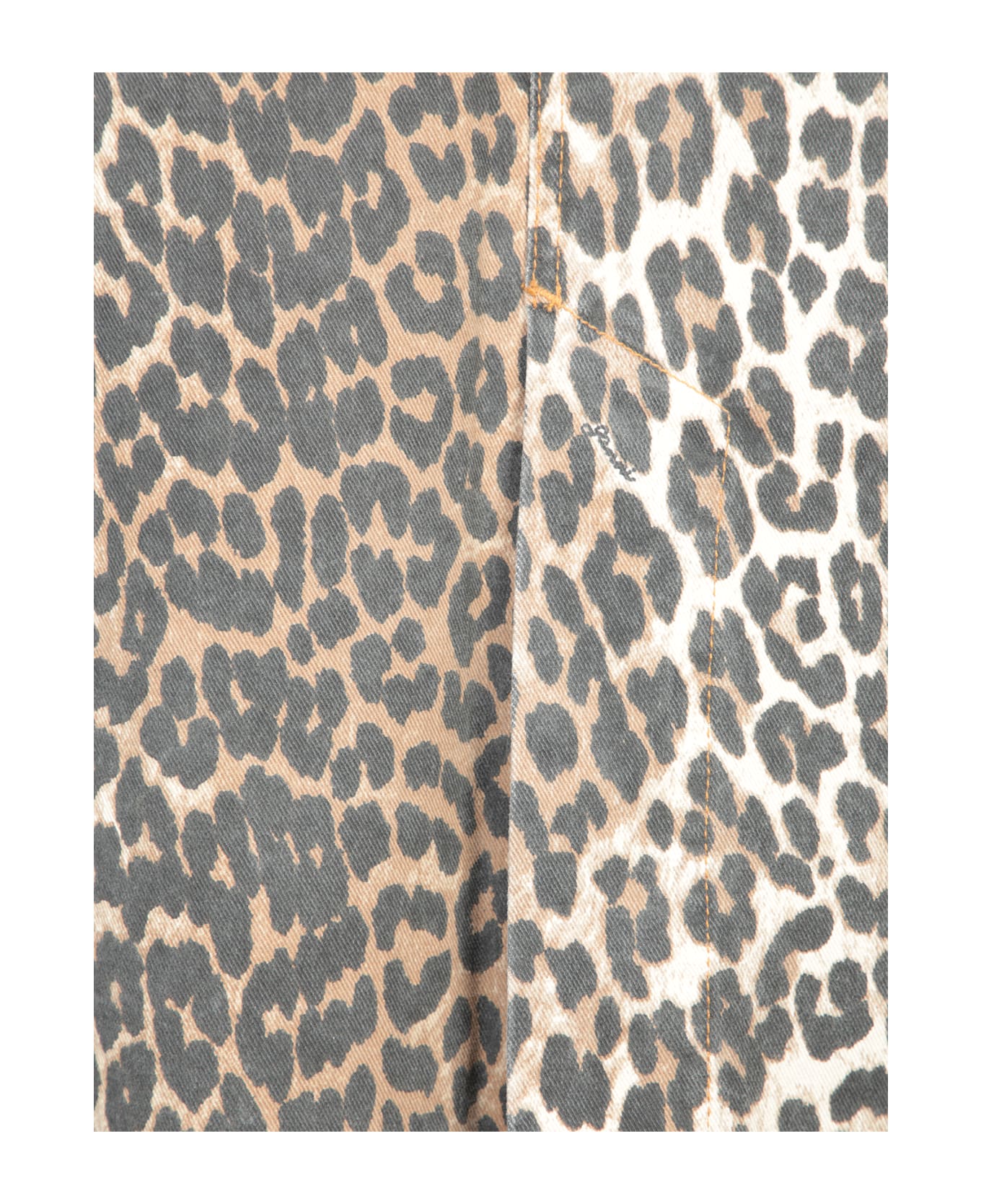 Ganni Skirt With Maxi Slit - Animalier
