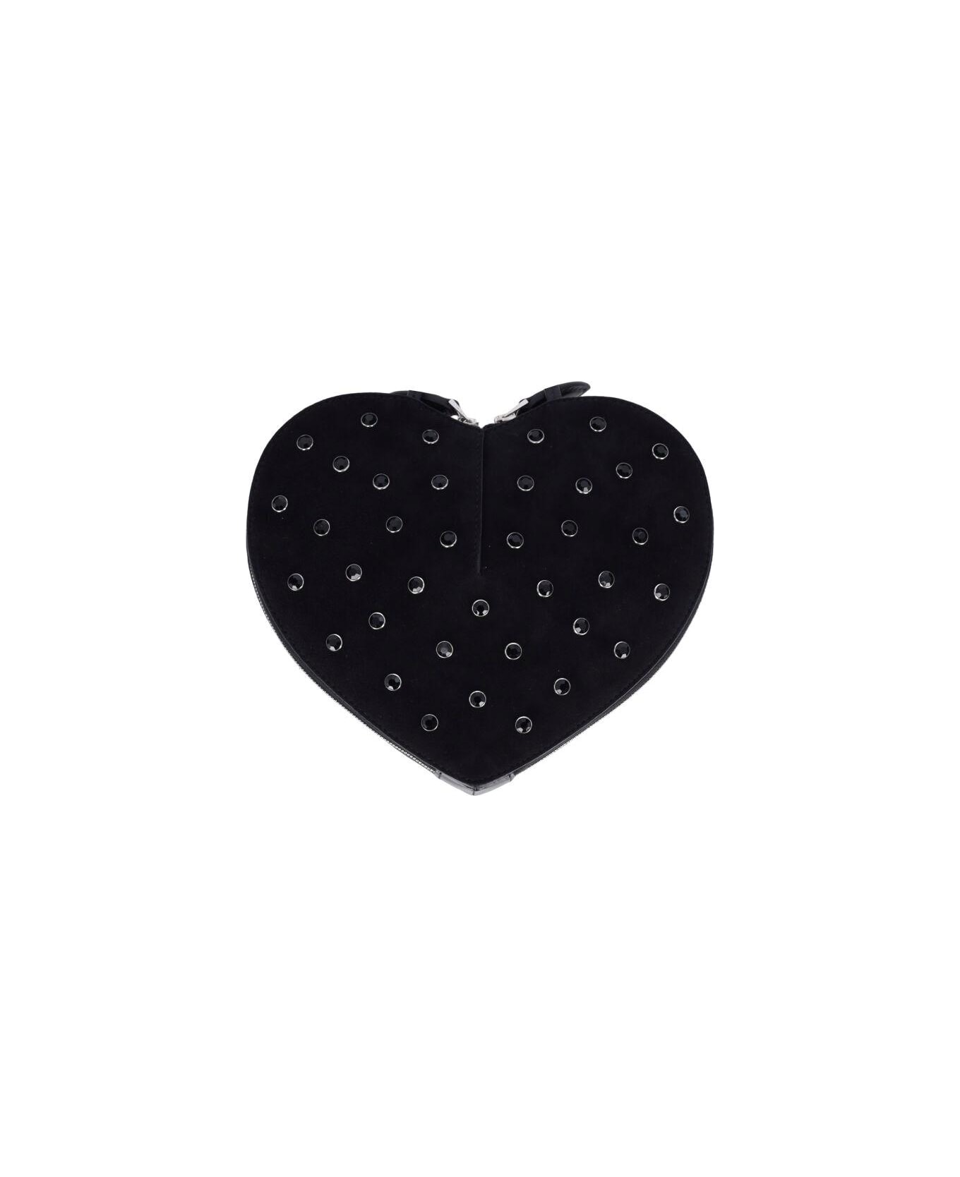 Alaia 'le C Ur' Rhinestone Crossbody Bag - Black