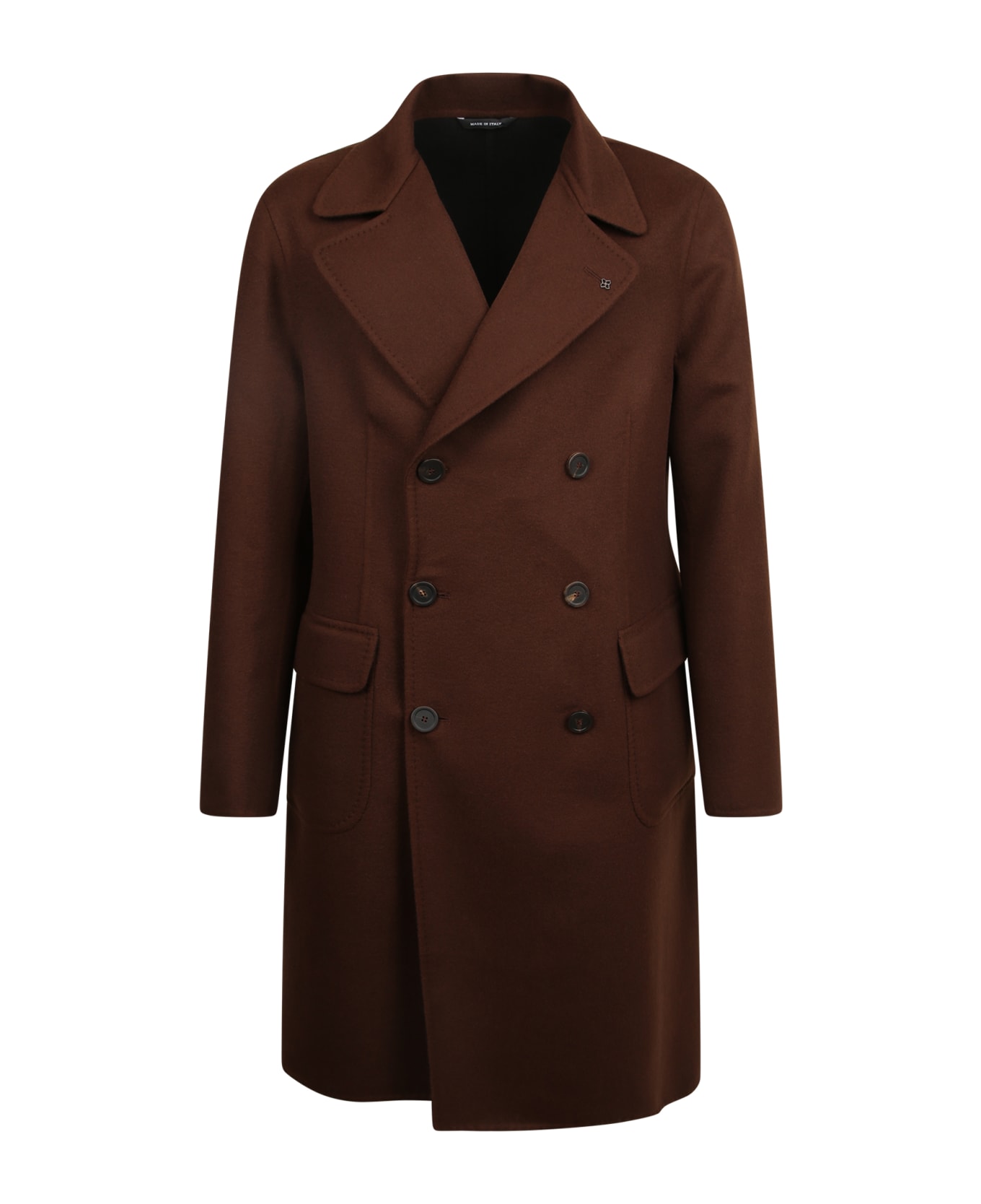 Tagliatore Double - Breasted Wool Coat - Brown レインコート