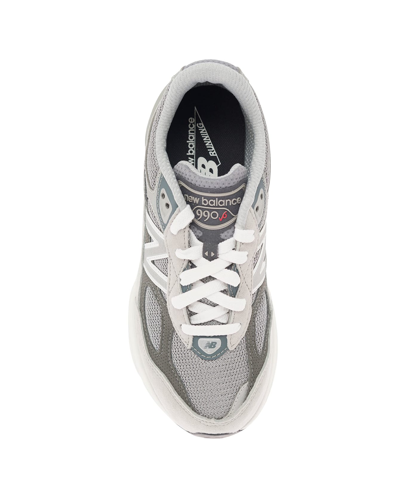 New Balance '990' Grey Low Top Sneakers With Logo Detail In Suede Boy - Grey