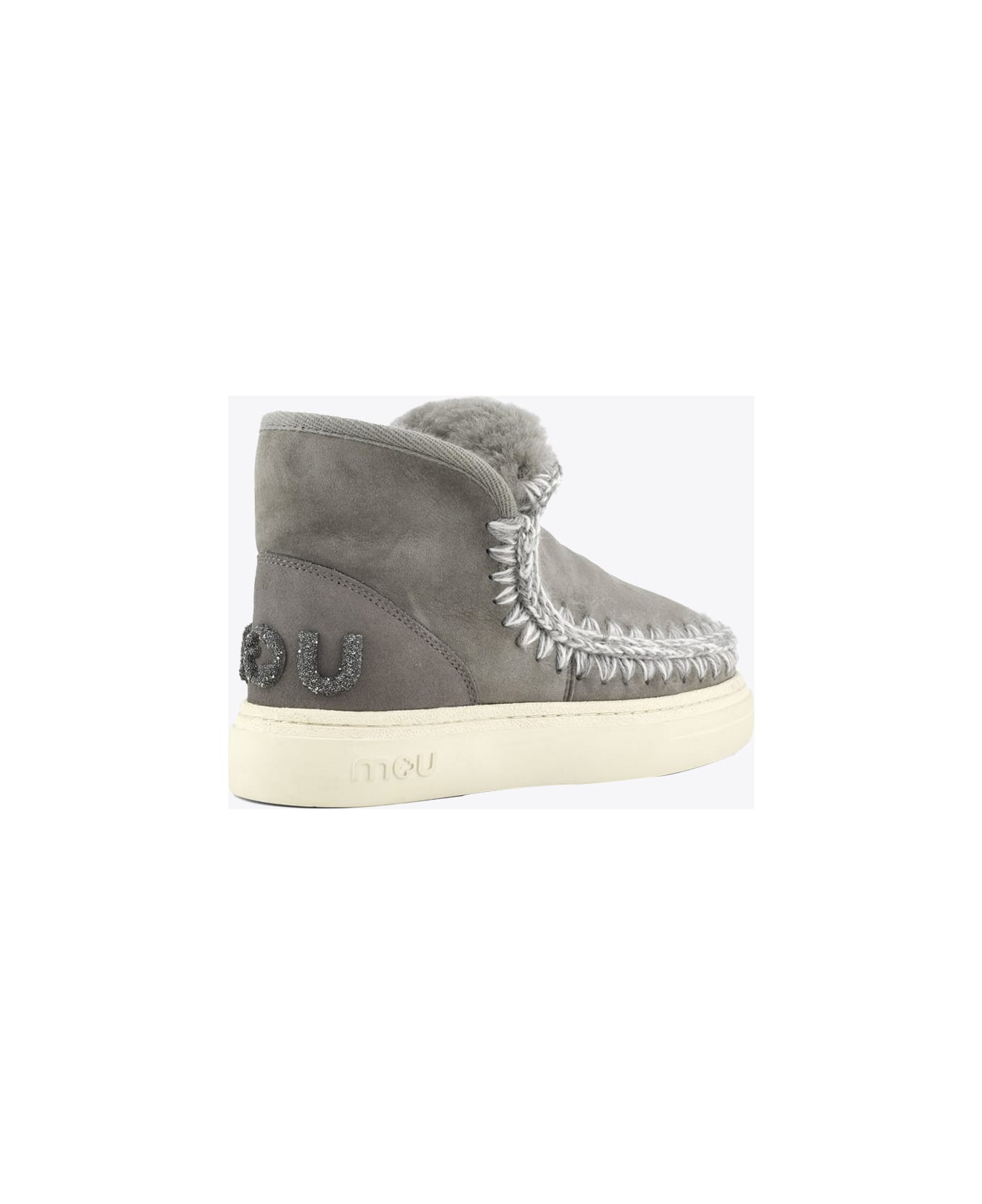 Mou Eskimo Sneaker Bold Glit.logo Grey Sheepskin Slip-on Hi Sneaker - Eskimo Sneaker Bold Glit. Logo - Grigio