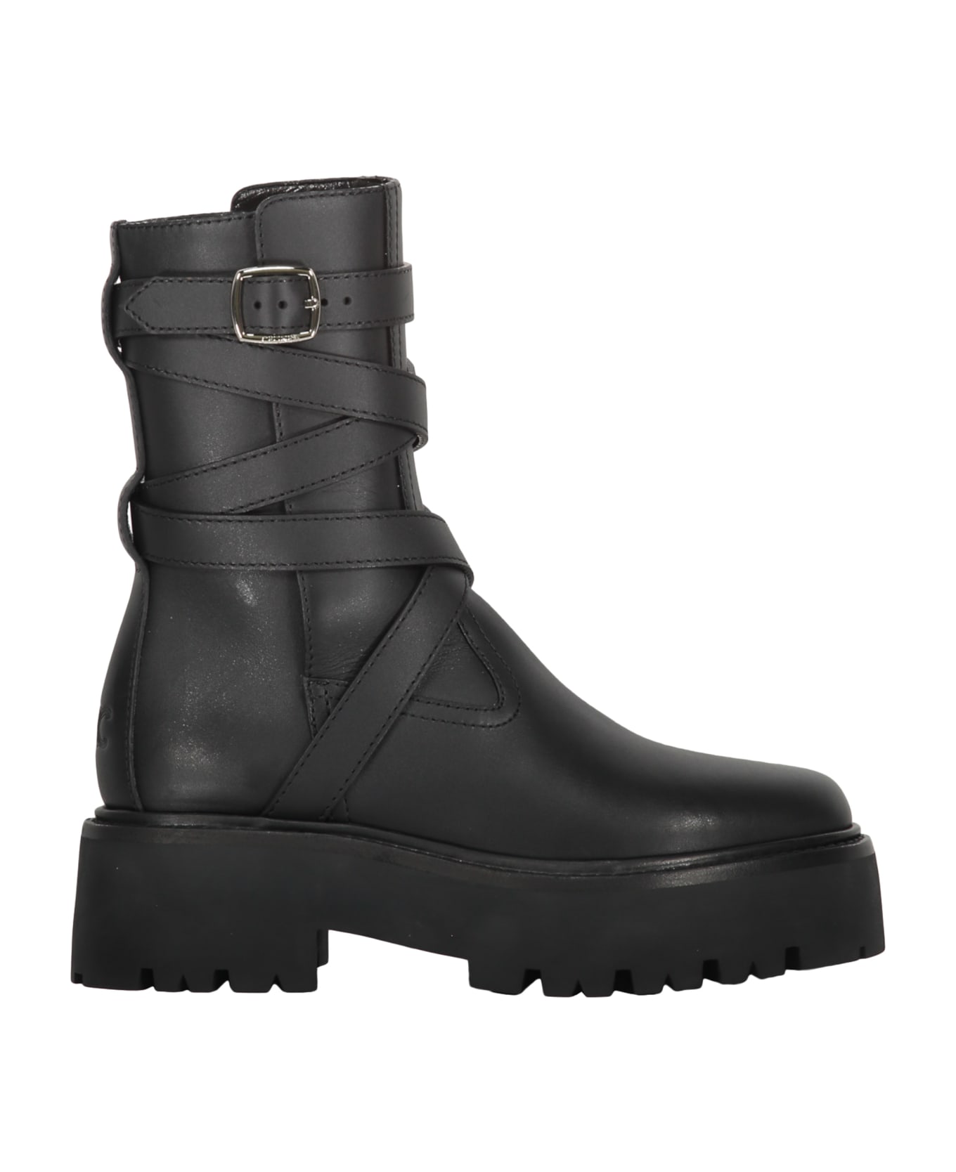 Celine Leather Ankle Boots - black