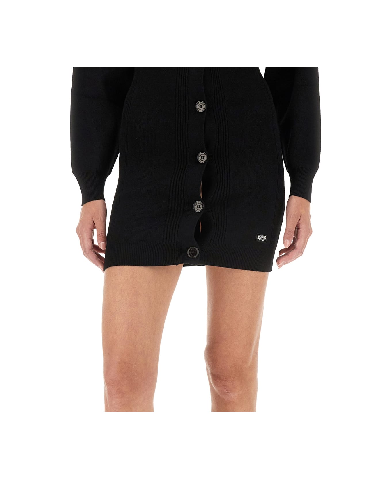 M05CH1N0 Jeans Mini Dress - BLACK