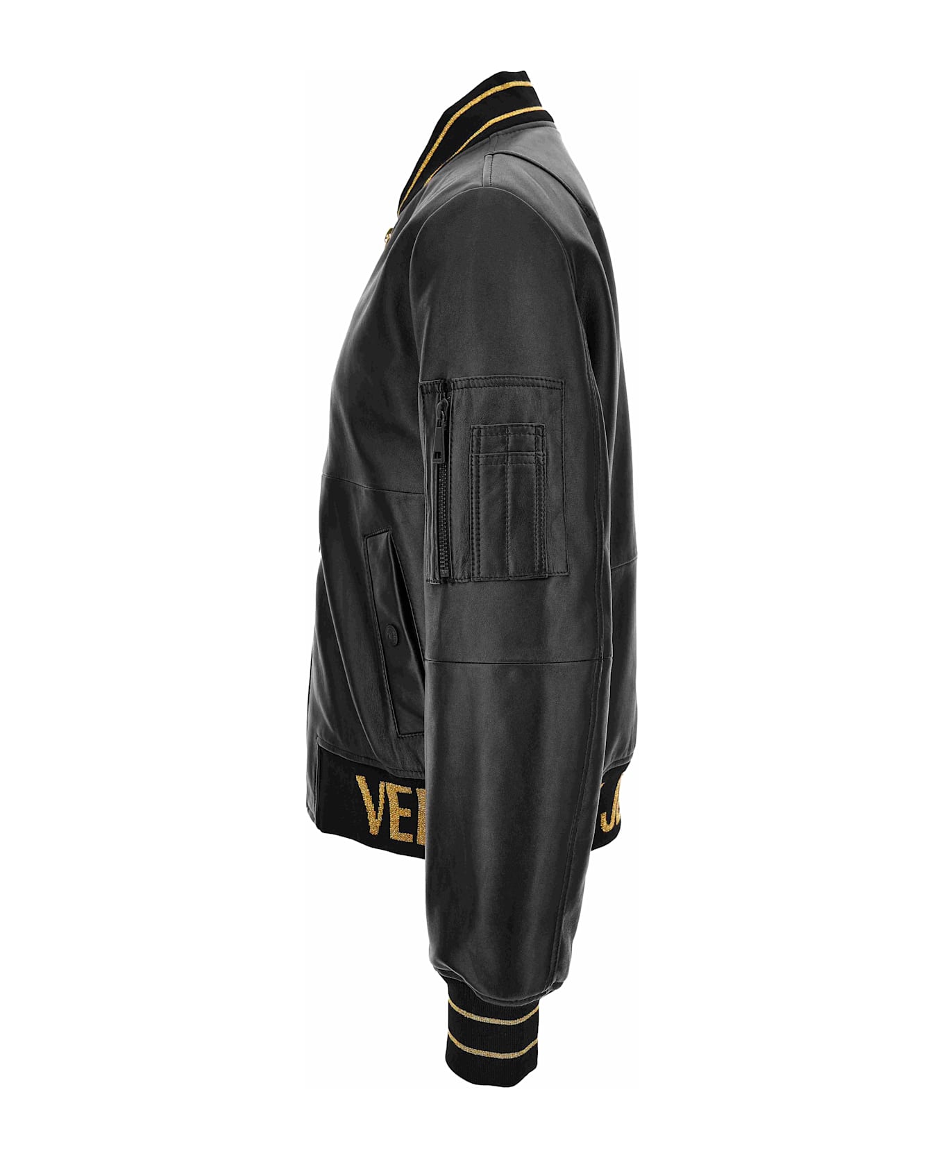 Versace Jeans Couture Men
s Leather Jacket - Black