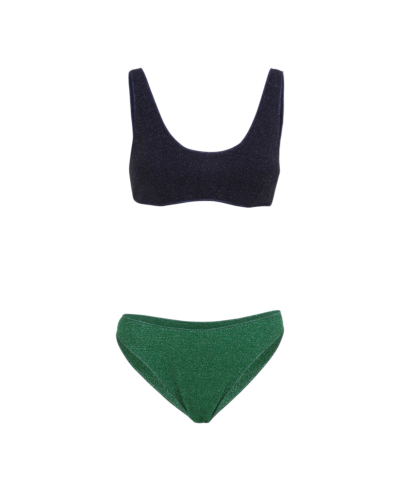 Oseree Oséree Swimwear Lumiere Sporty Two Piece - Emerald Green Night Blue