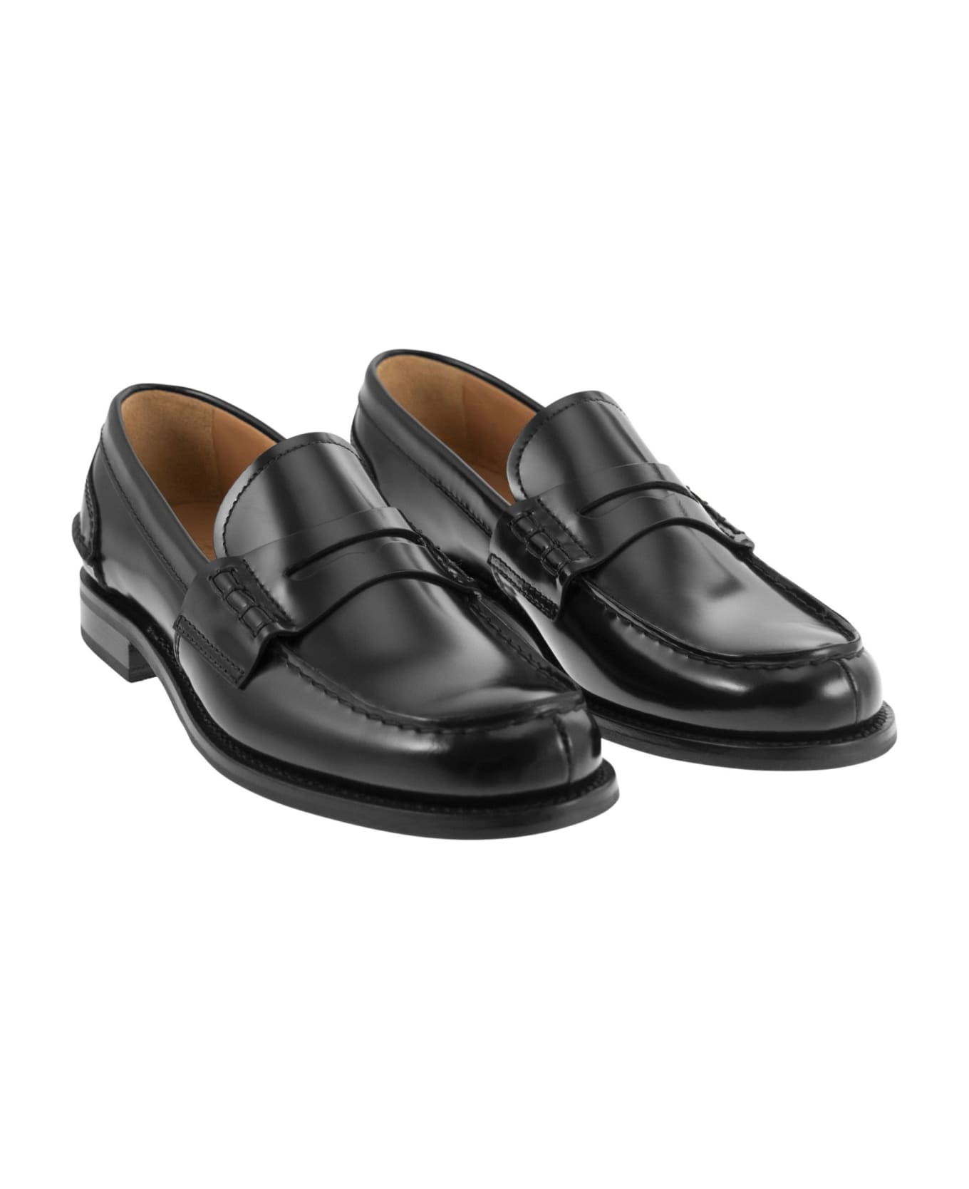 Church
s Pembrey W 5 Polished Fumè Loafer - Black