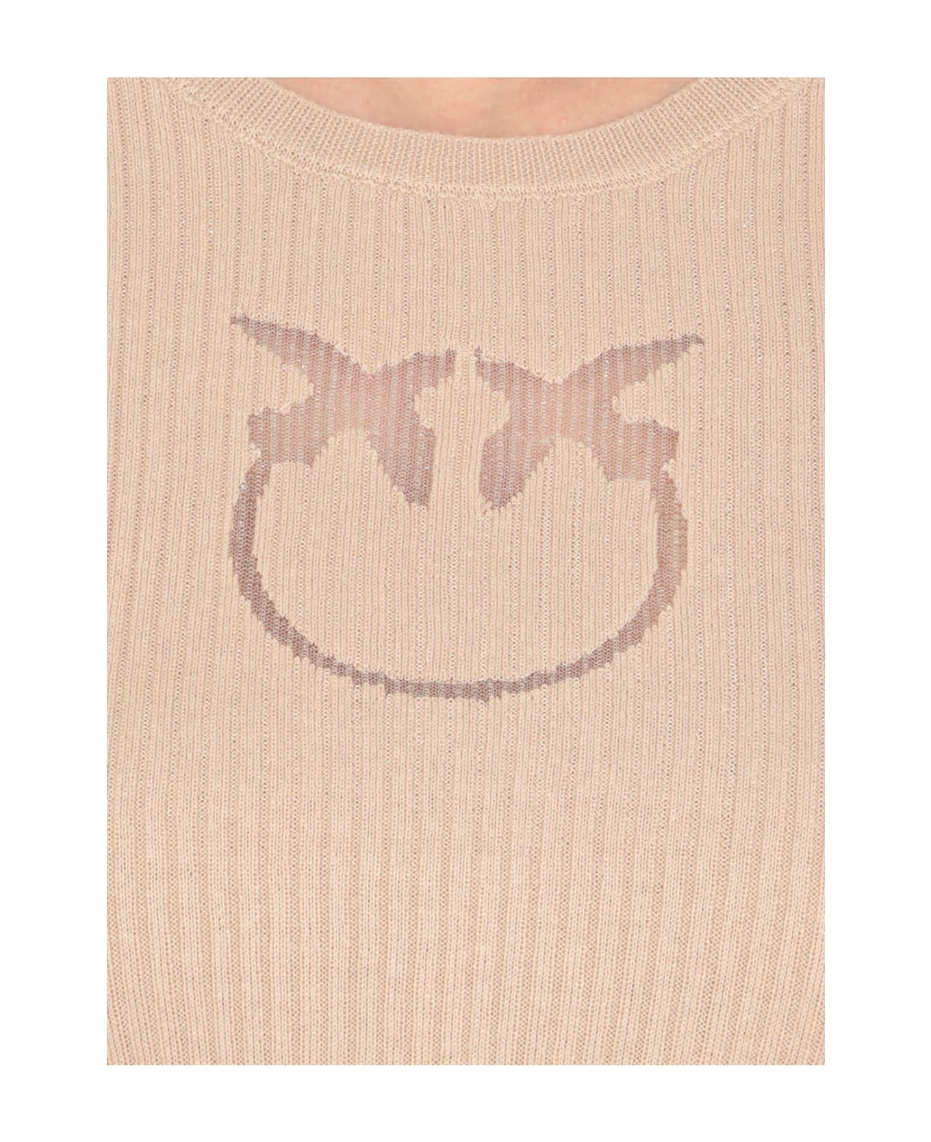 Pinko Ribbed Knit Sweater - Beige