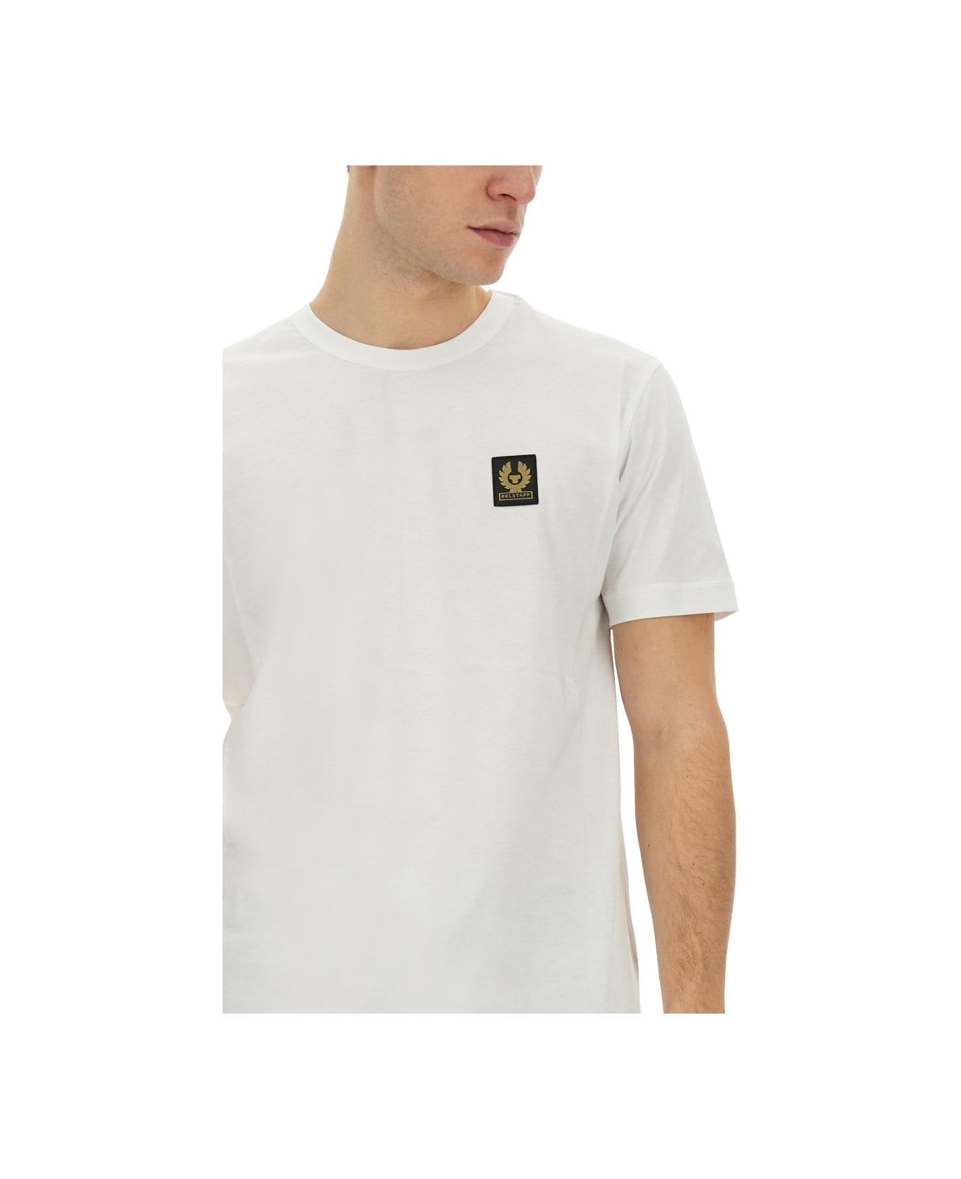 Belstaff T-shirt With Logo Patch - WHITE