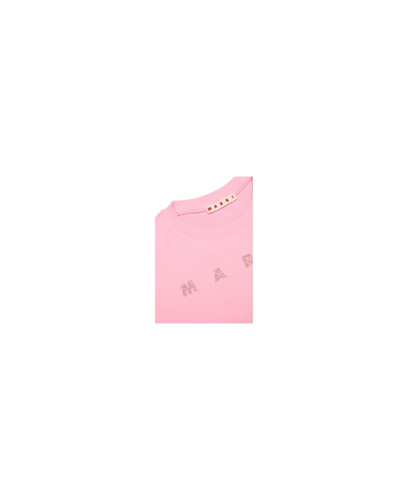 Marni Felpa Con Logo Glitter - Pink