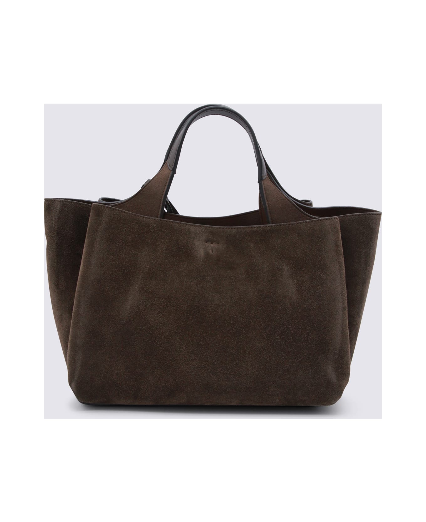 Tod's Brown Suede Leather Top Hansle Bag - Brown