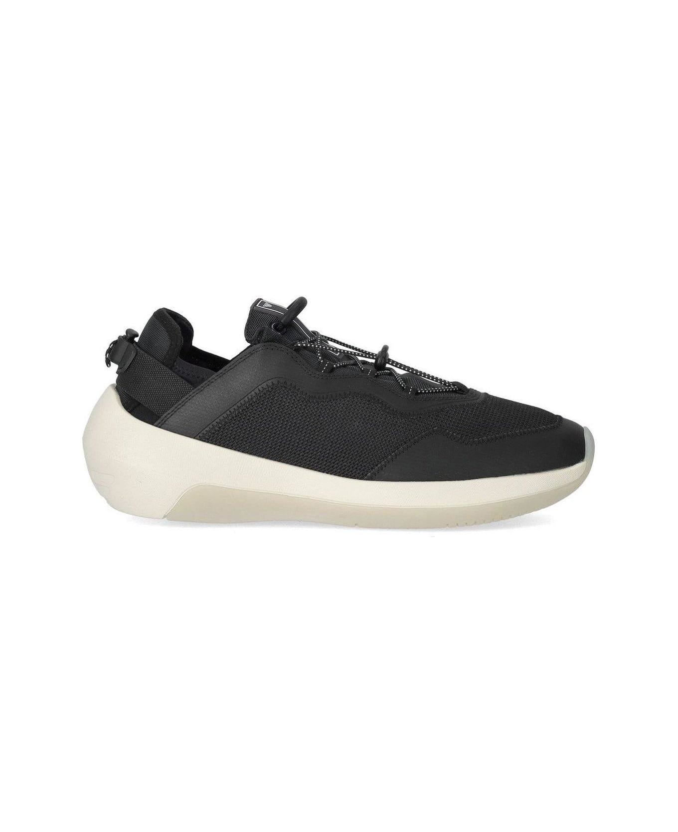 Emporio Armani Drawstring Fastening Mesh Sneakers - Blue