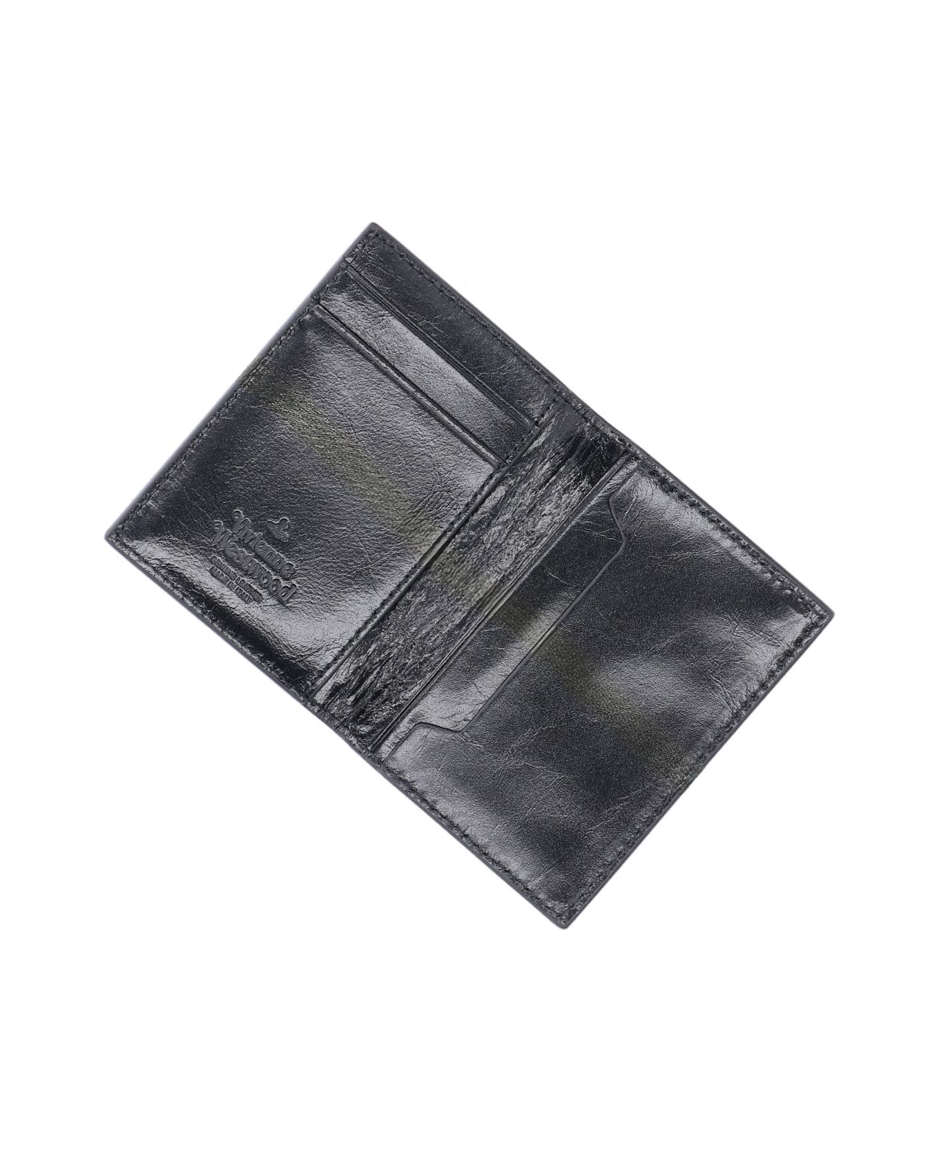 Vivienne Westwood Bi-fold Logo Card Holder - Black  