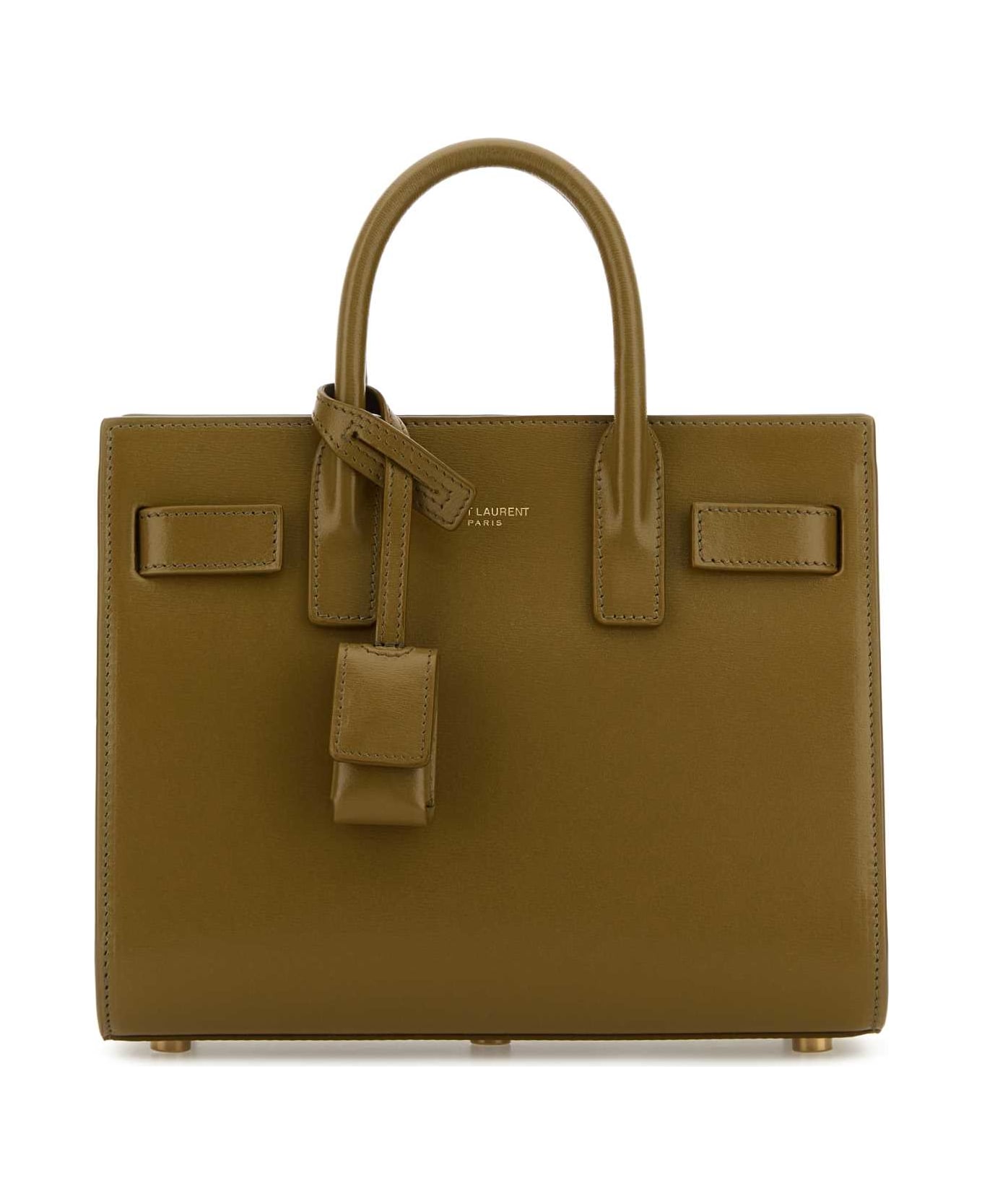 Khaki Leather Nano Sac De Jour Handbag - Thumbnail 2