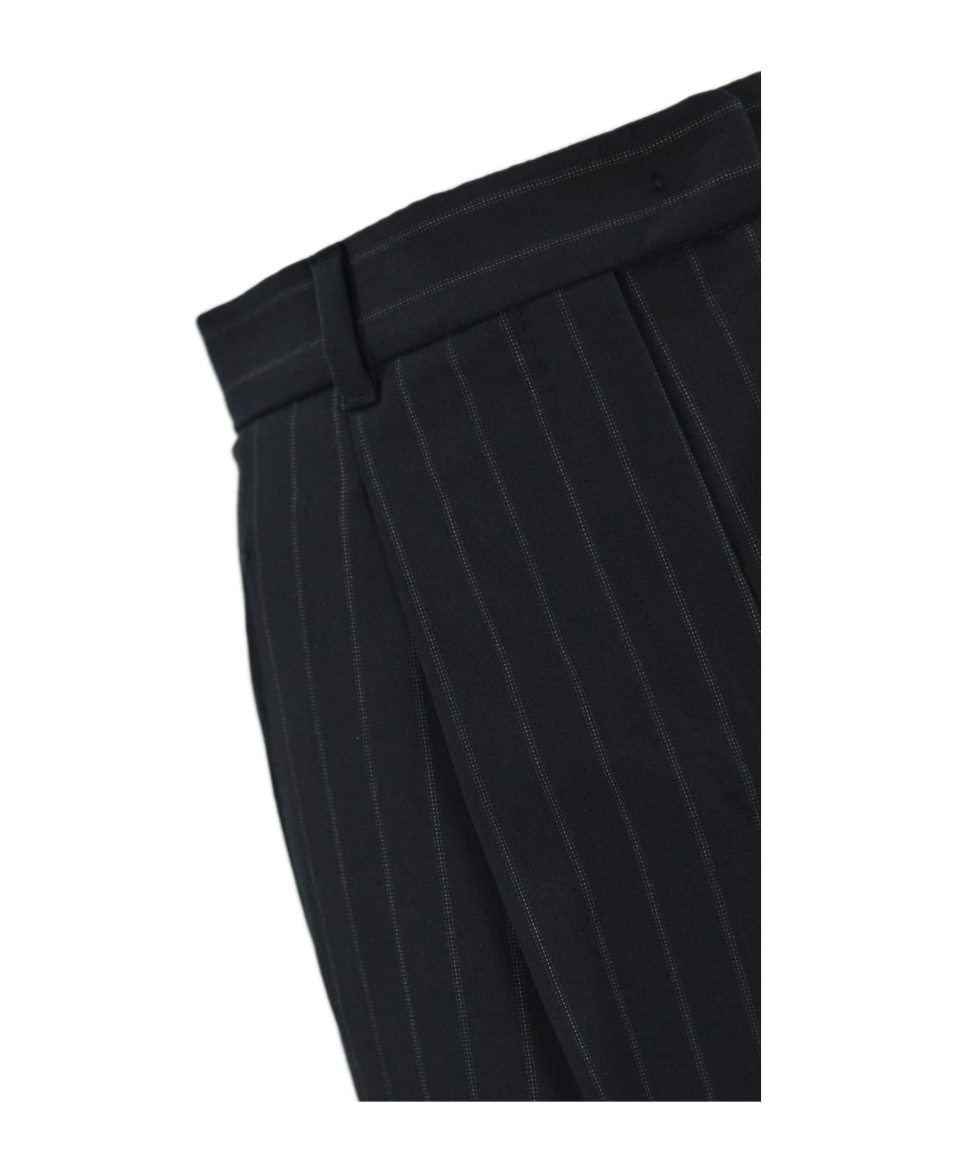 Max Mara Studio 'vanna' Gabardine Pinstriped Trousers Max Mara Studio - Blue