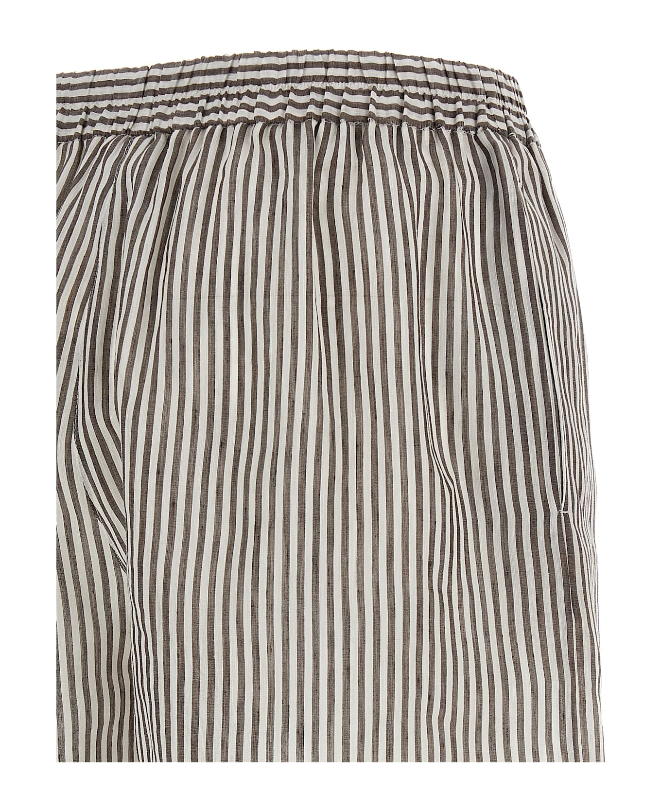 Brunello Cucinelli Striped Linen Bermuda Shorts - Multicolor