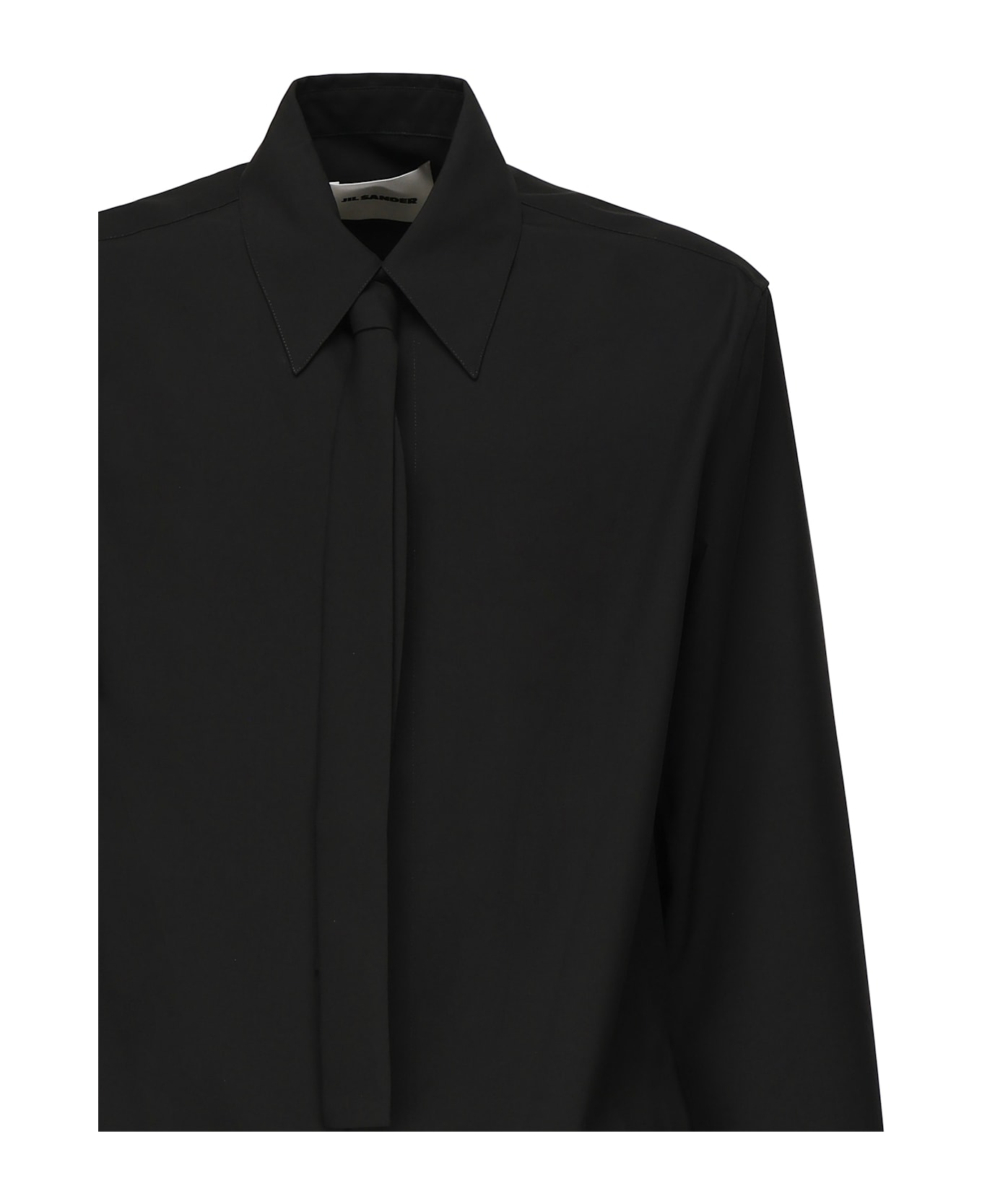 Jil Sander Shirt With Tie - Black