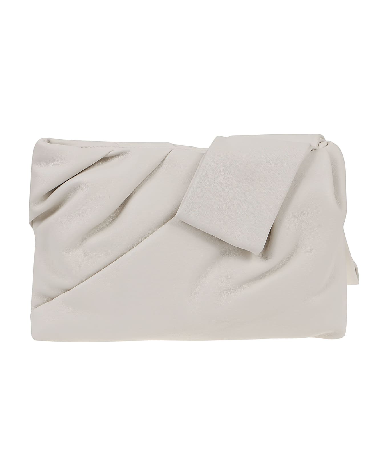 AMBUSH Leather Nejiri Wrist Clutch Bag - Off White Silver