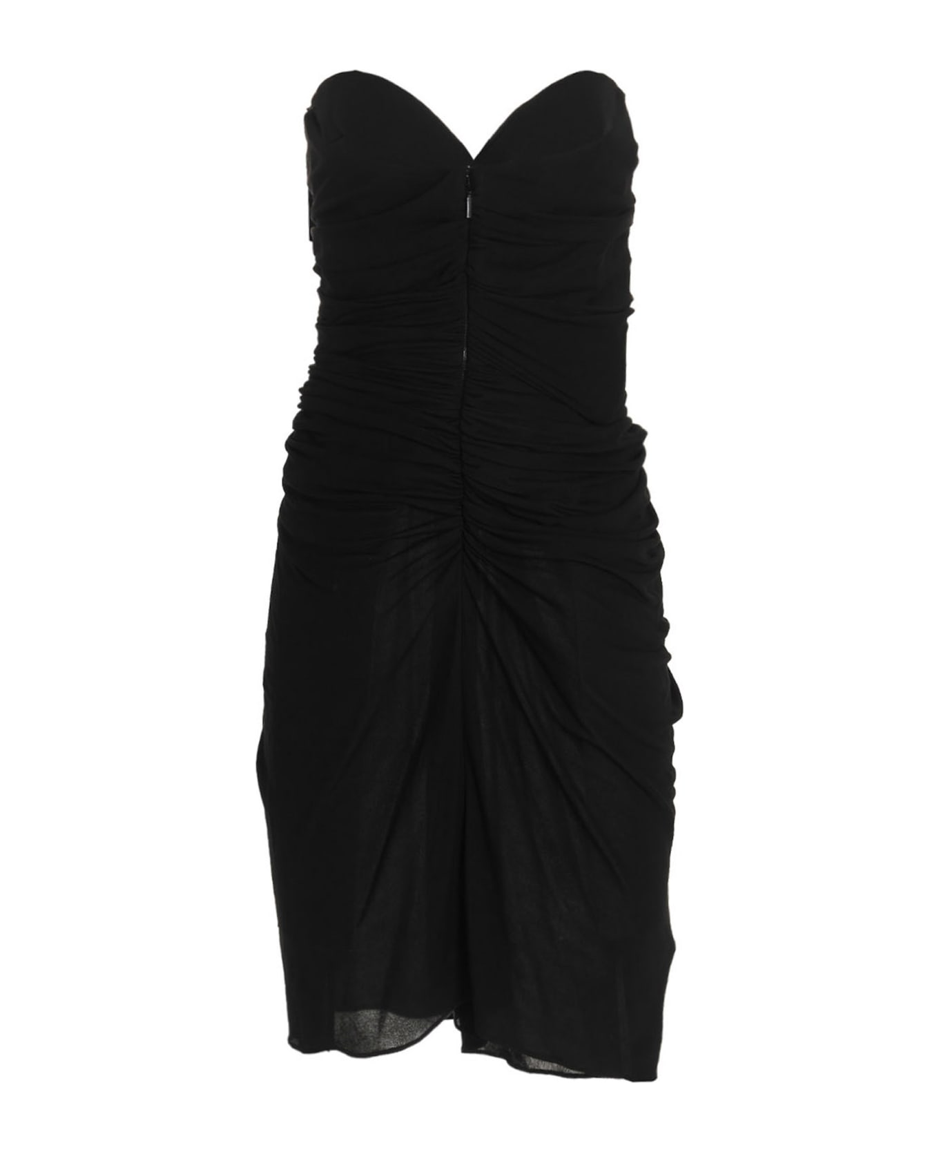 Saint Laurent Draped Cut Out Dress - Black  