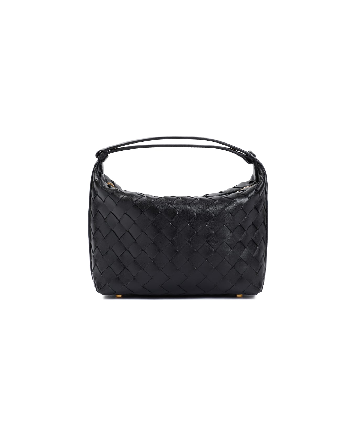 Bottega Veneta Mini Wallace Intreccio 15 Handbag - Black