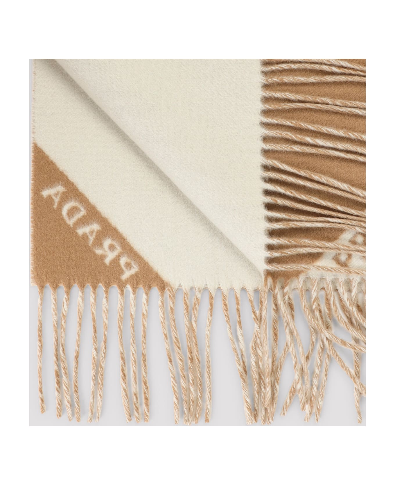 Prada Cashmere Scarf - Y Cammello Talco