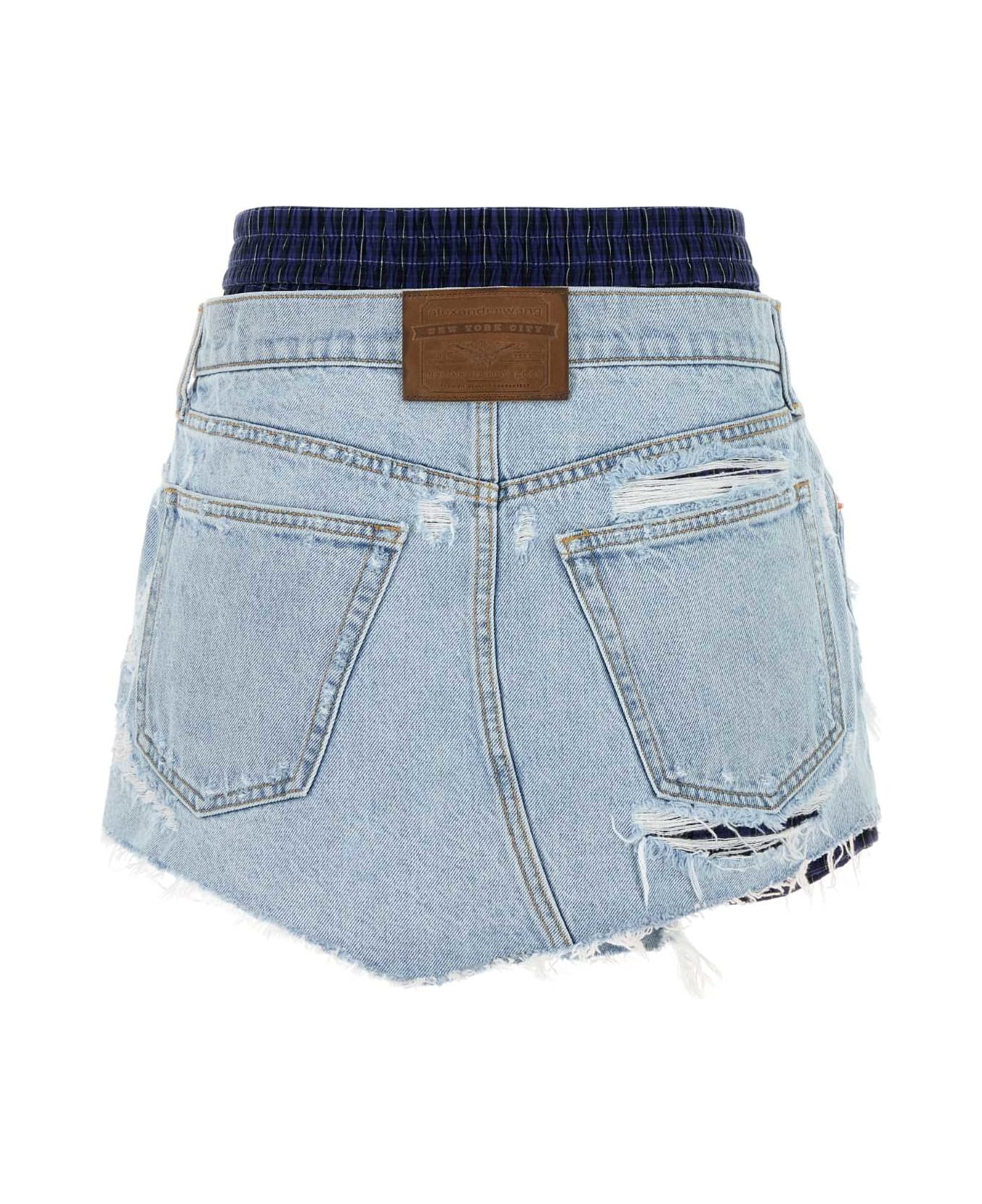 Alexander Wang Denim Pant-skirt - DISTRESSEDLIGHTBLEACH