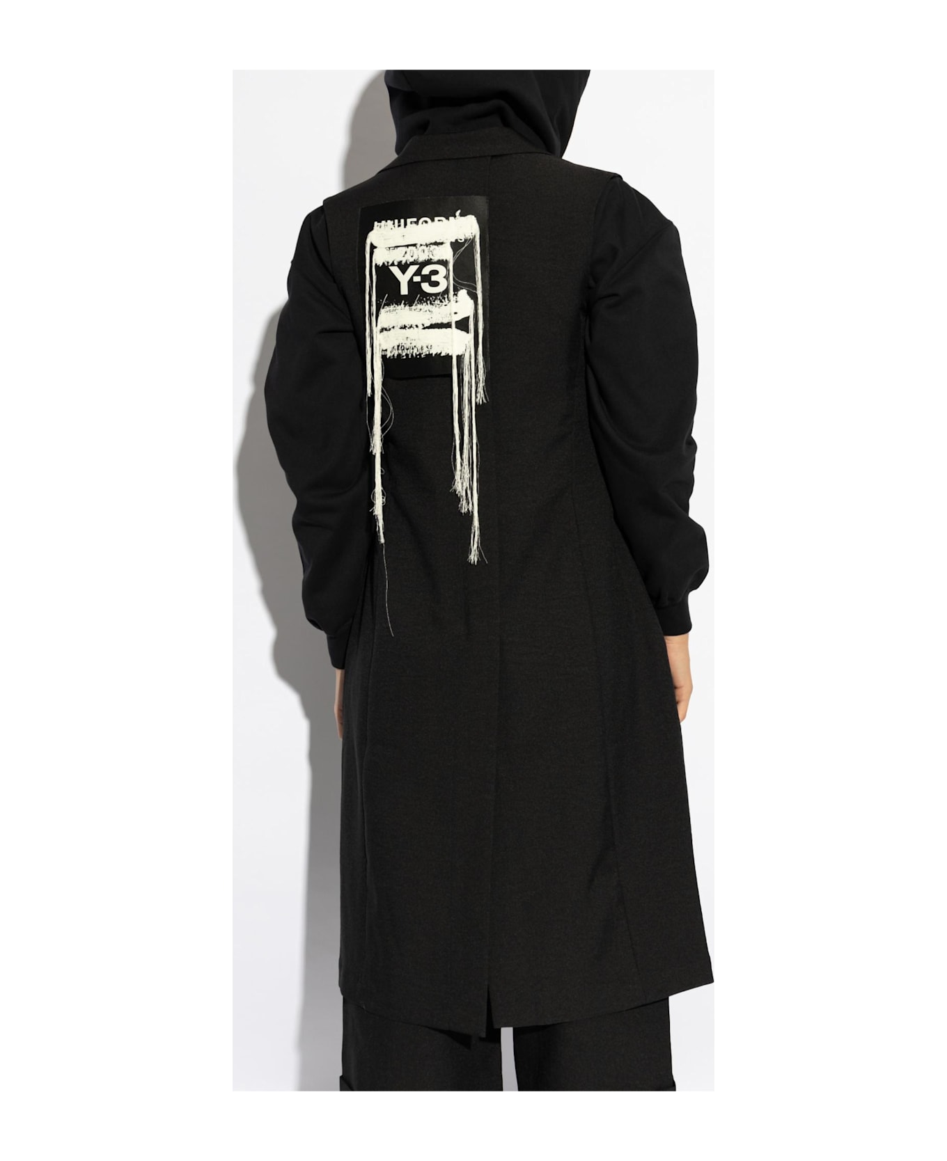 Y-3 Long Vest With Fringes - BLACK