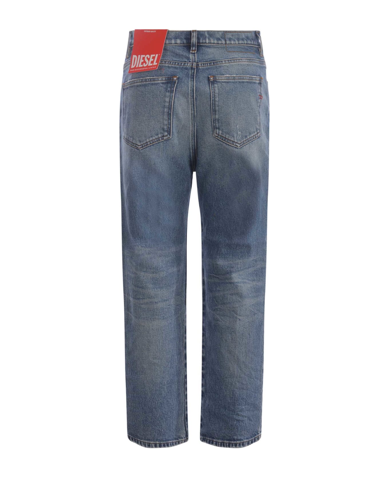 Diesel Distressed Straight-leg Jeans Jeans - Denim blu