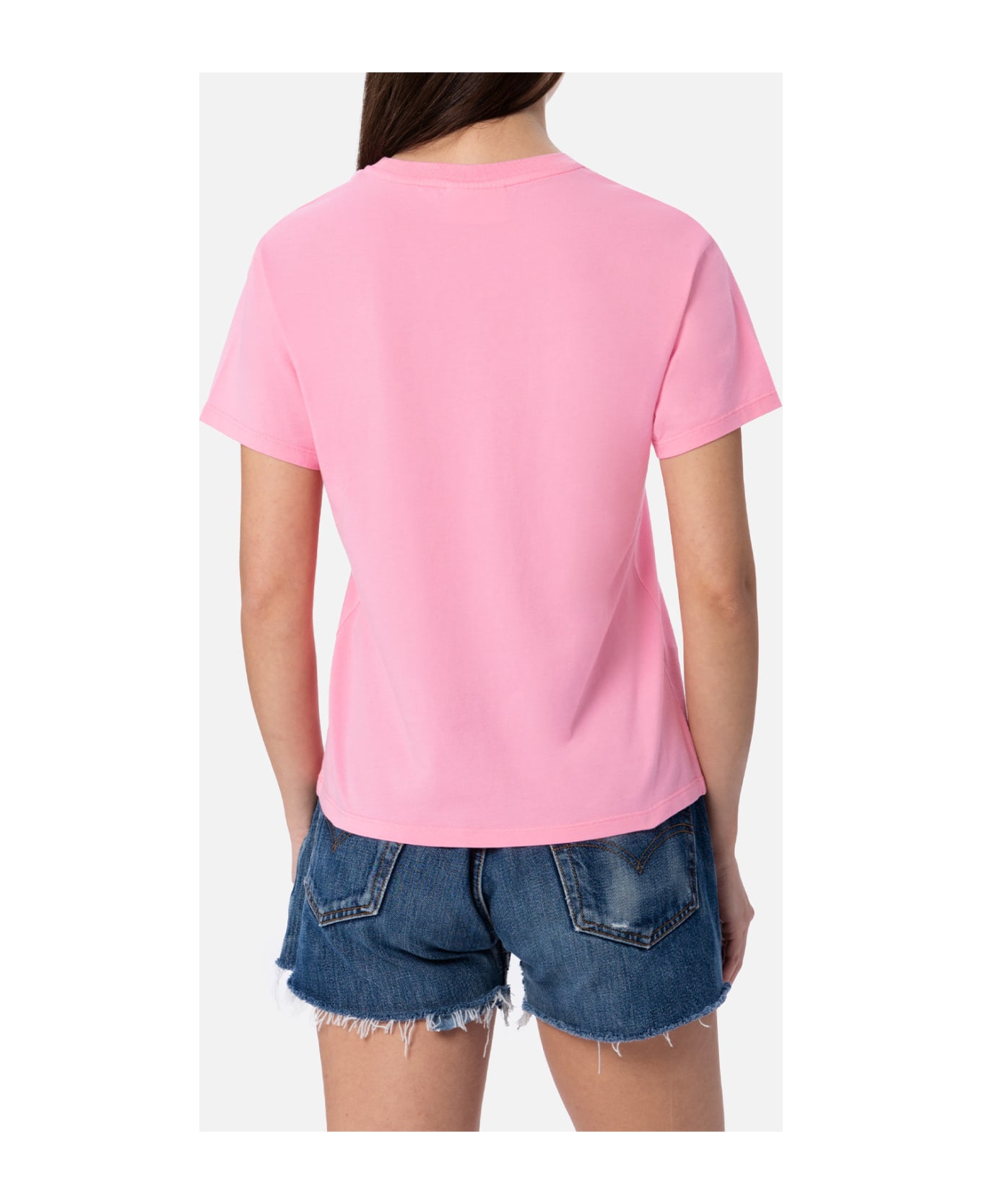 MC2 Saint Barth Woman Pink Cotton Jersey Crewneck T-shirt Emilie - PINK