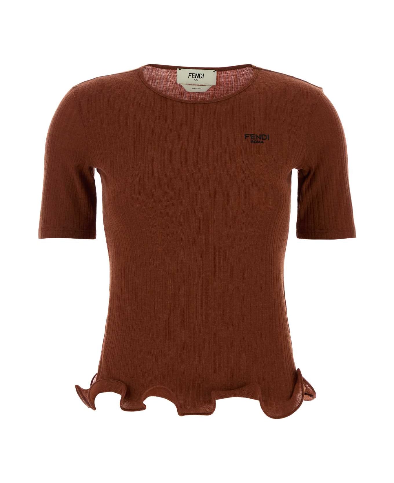 Fendi Brick Wool Top - RUST-25