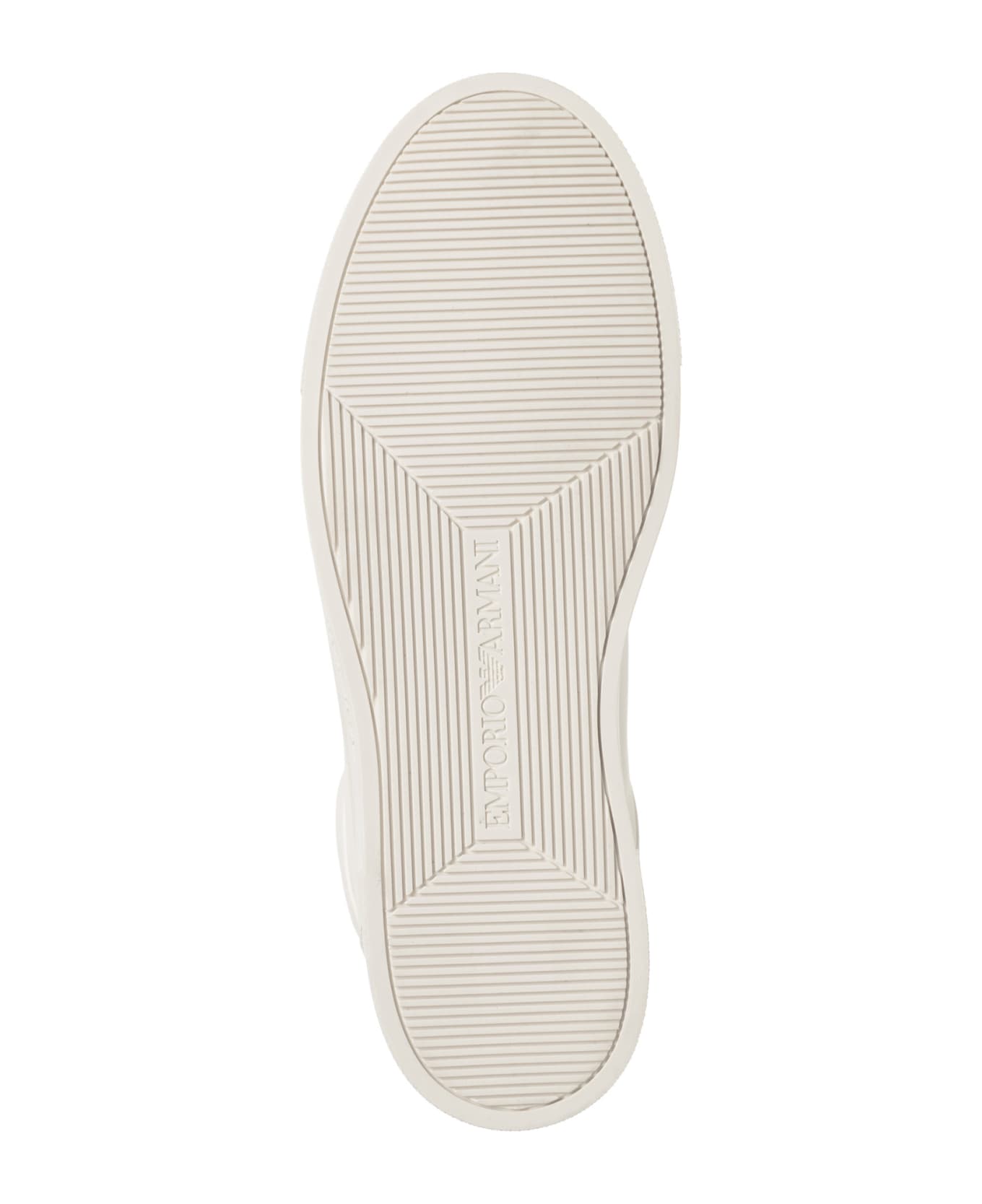 Emporio Armani Leather Sneakers With Logo - White