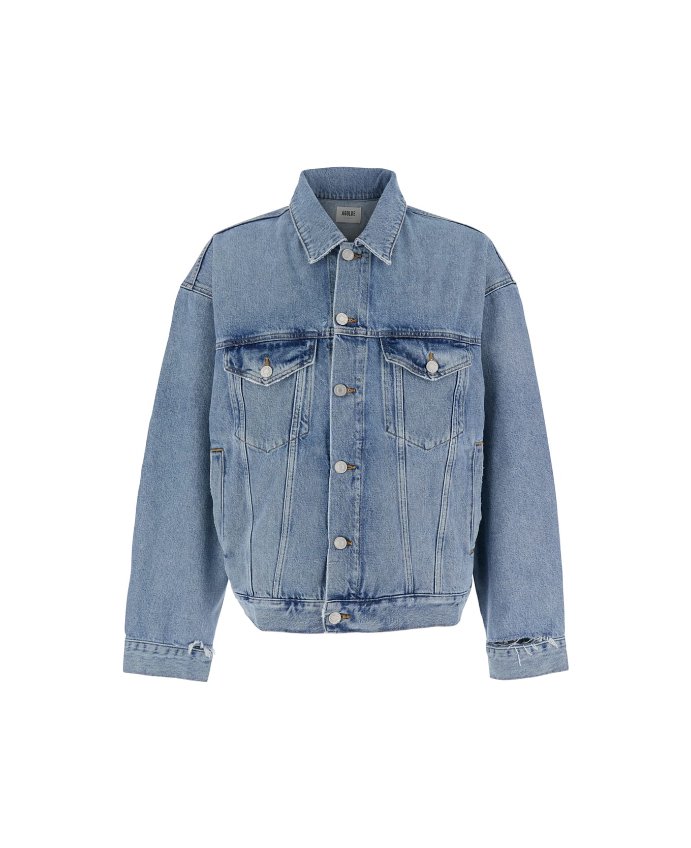 AGOLDE 
stefano
 Light Blue Jacket With Classic Collar In Denim Man - Light blue