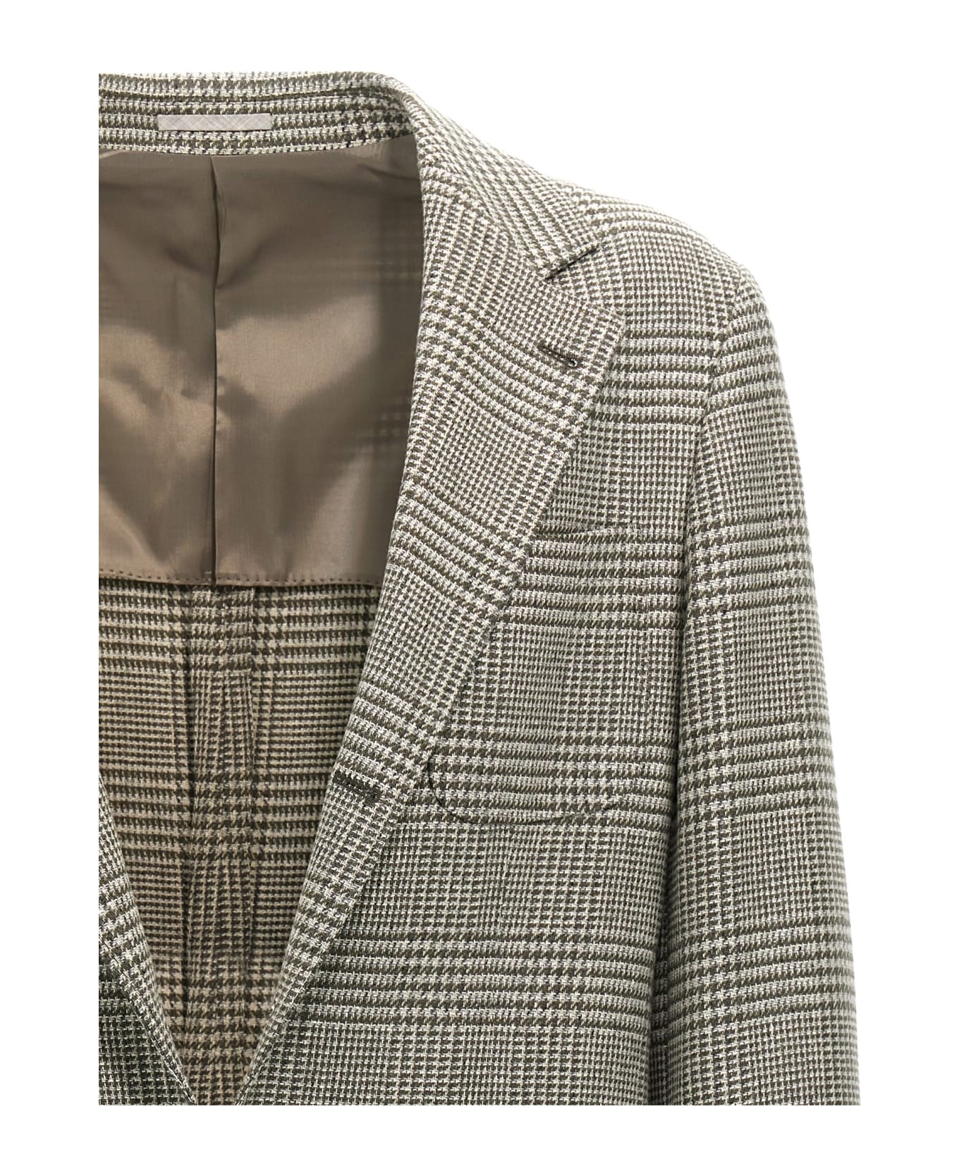 Brunello Cucinelli Check Single-breasted Blazer - Green