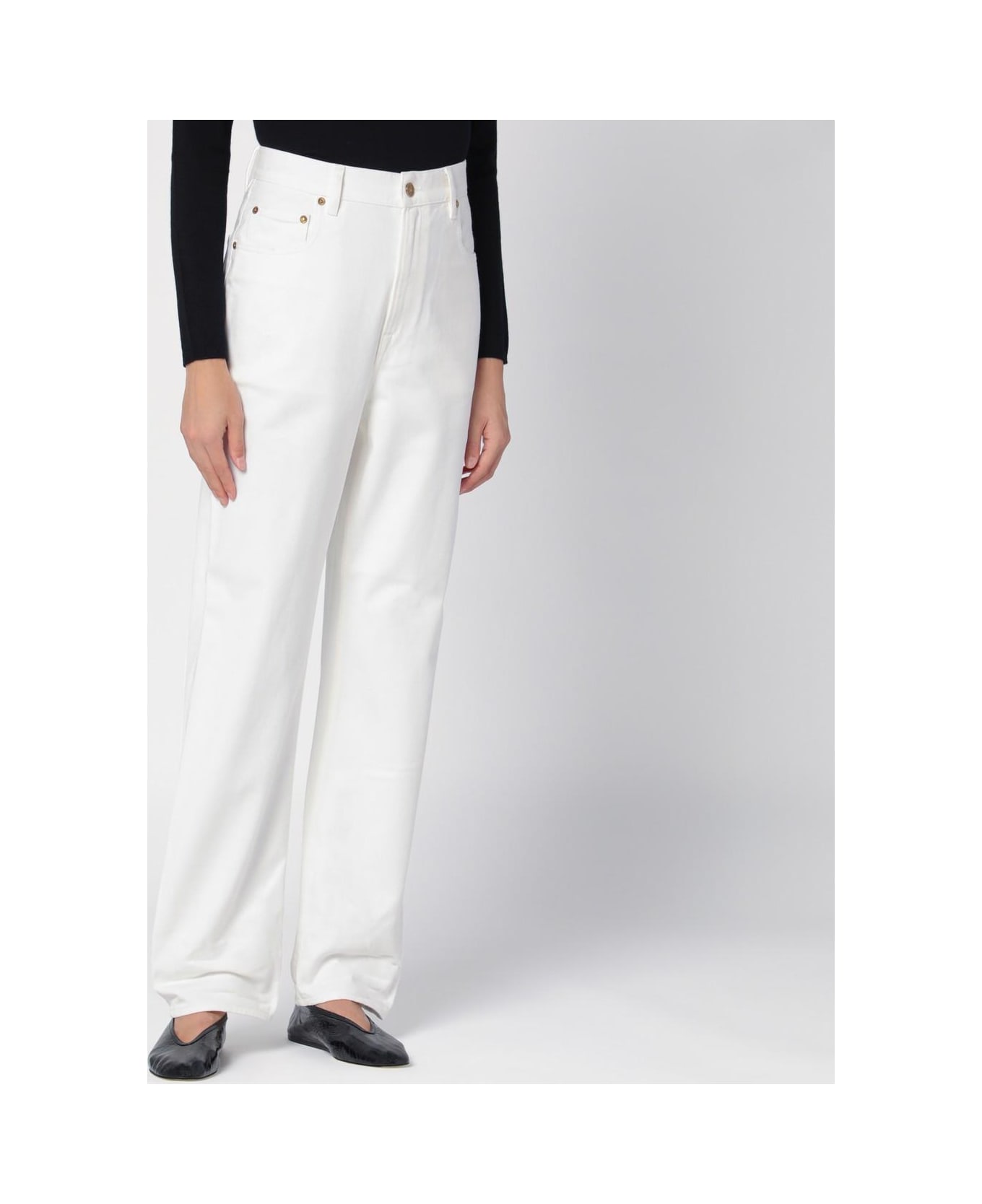 Golden Goose White Denim Trousers - White