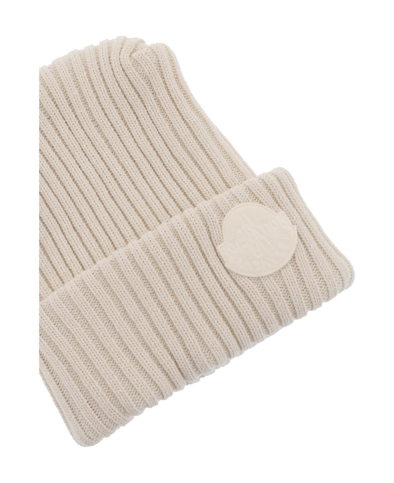Moncler Tricot Beanie Hat - White コート